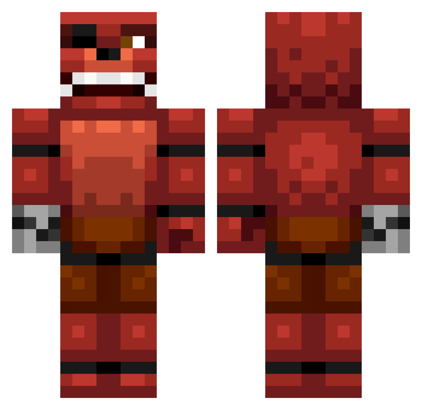 Creepylongbut Minecraft skin, front and back view