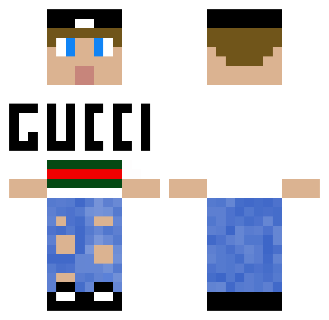 pinkflufffyyy Minecraft skin, front and back view