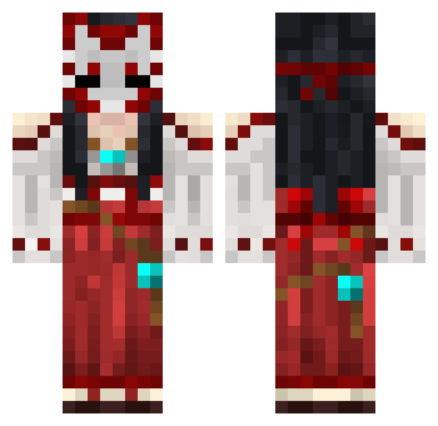 HeidiMac Minecraft skin, front and back view