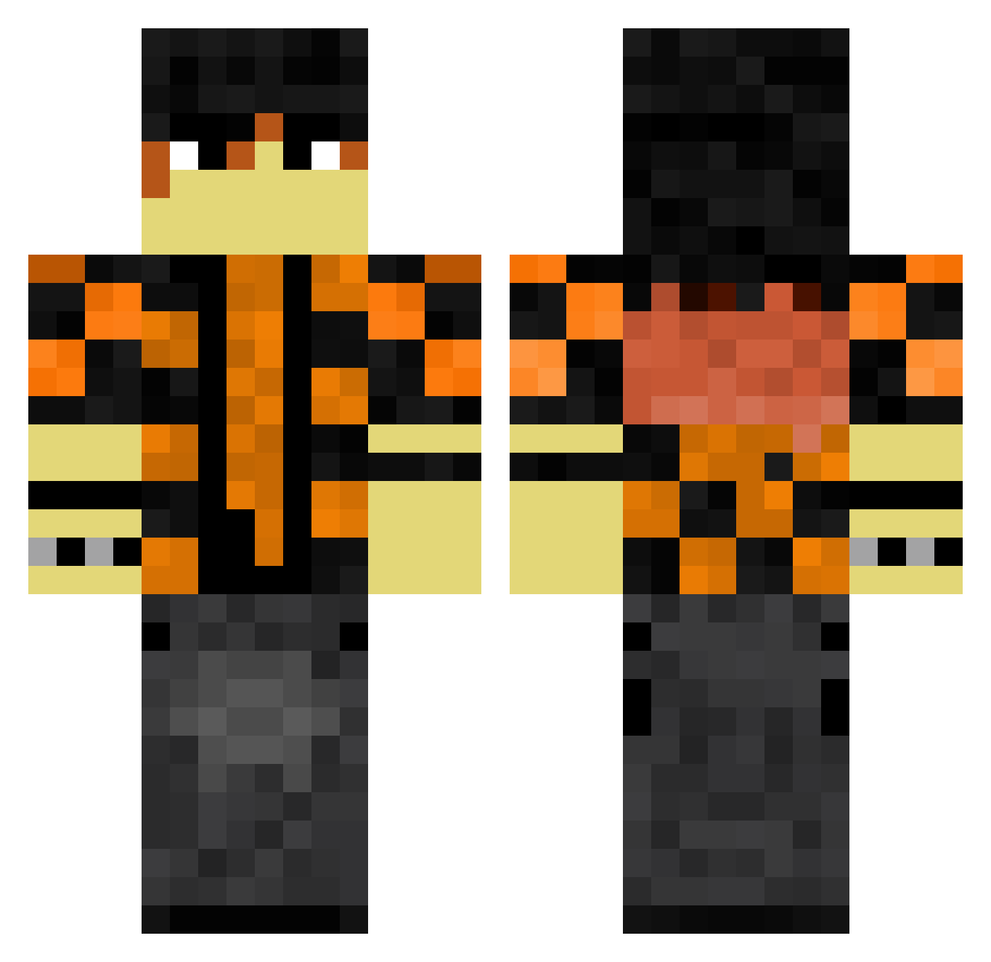 Twixsf Minecraft skin, front and back view