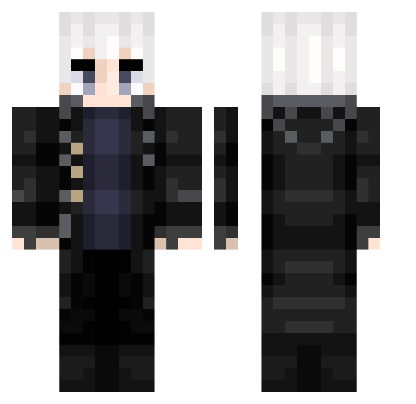 White__099 Minecraft skin, front and back view