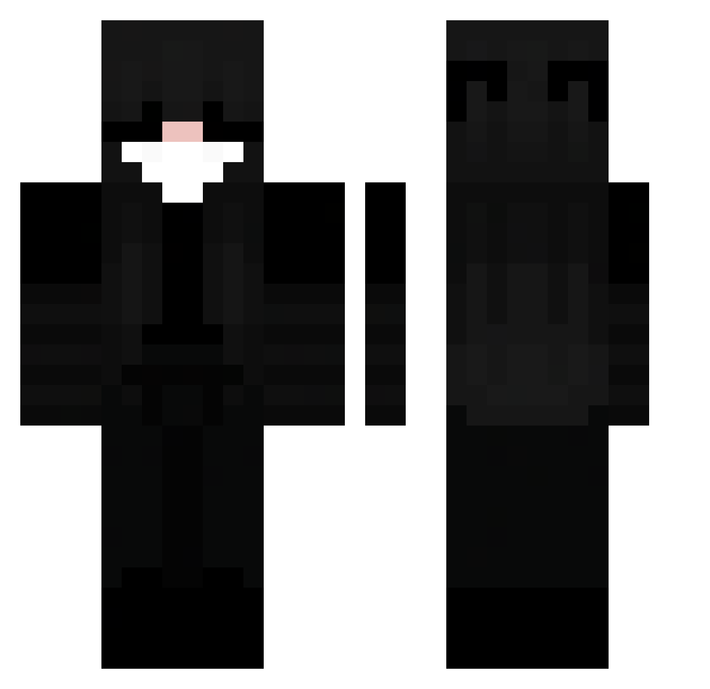ScienceTest Minecraft skin, front and back view