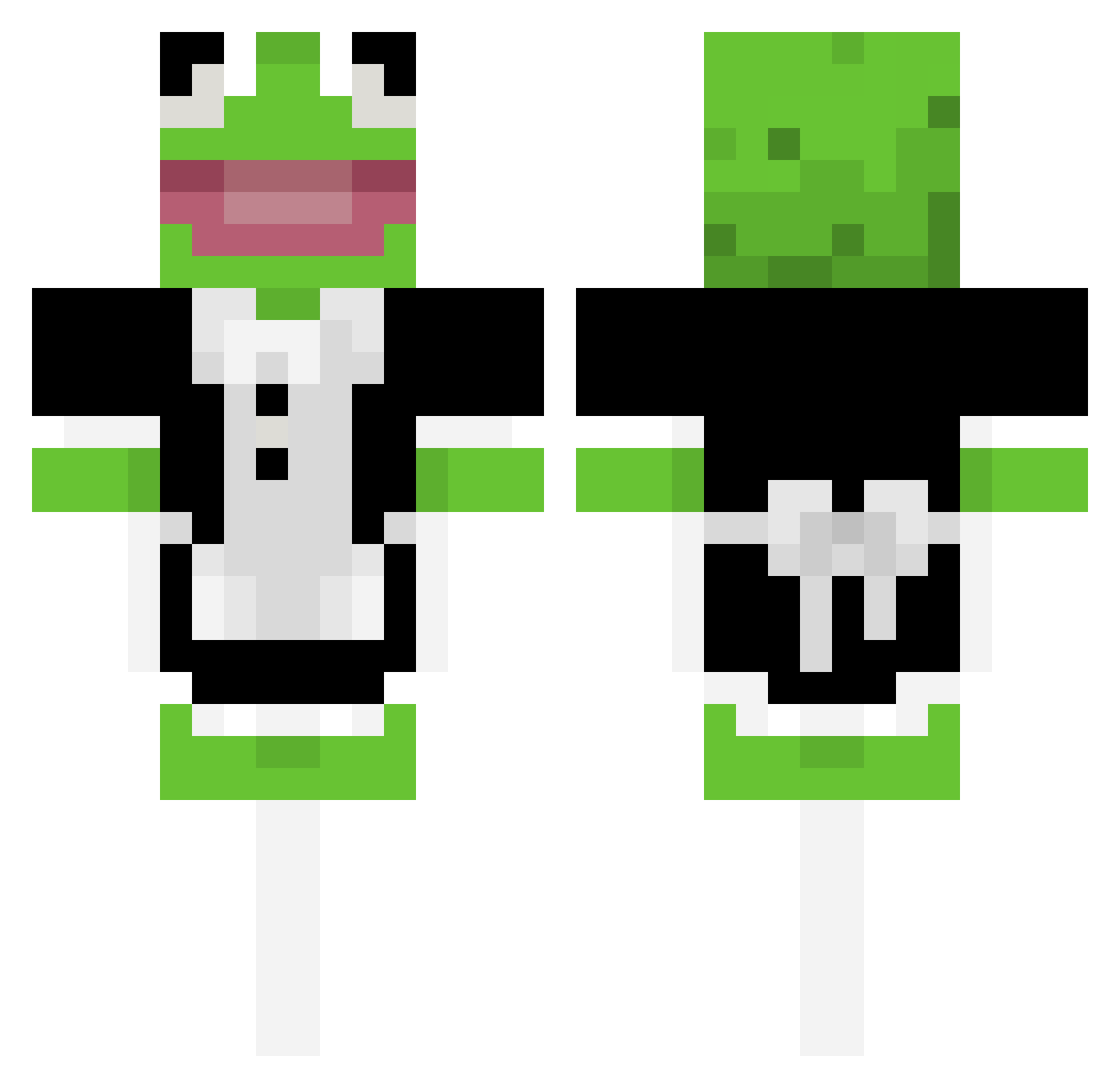 SteamedMilk Minecraft skin, front and back view