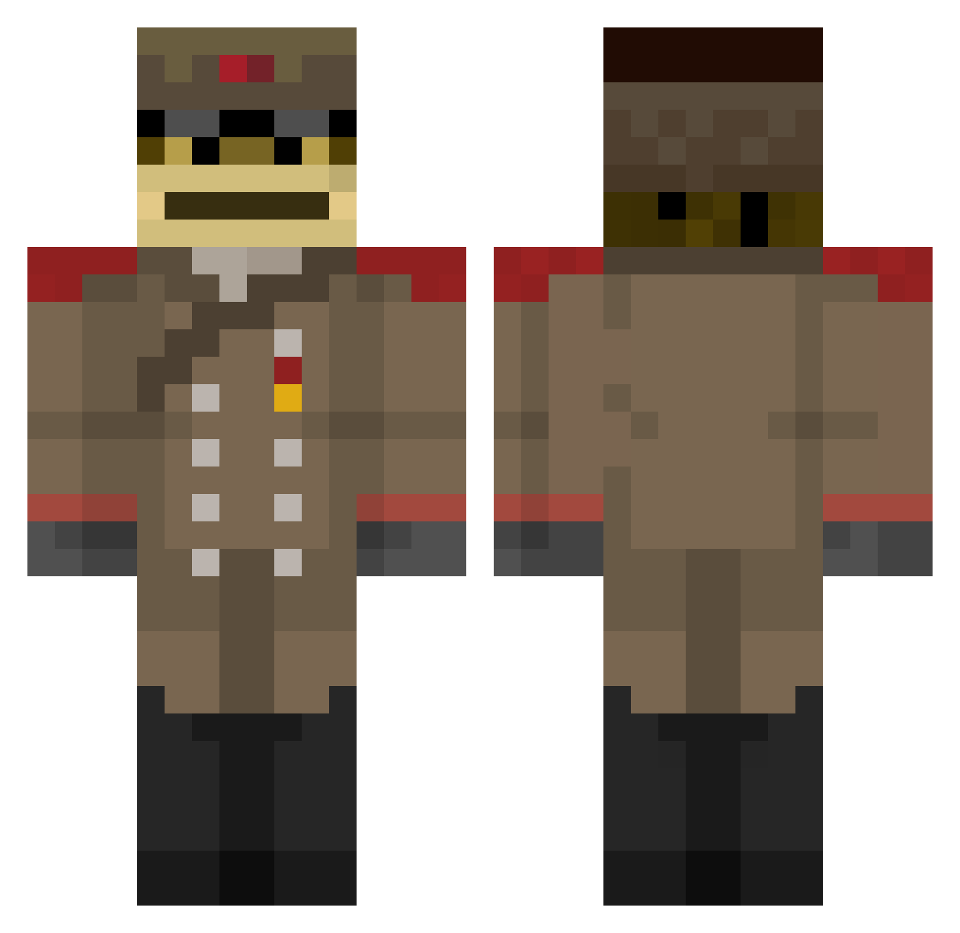 GalaxyOO2 Minecraft skin, front and back view