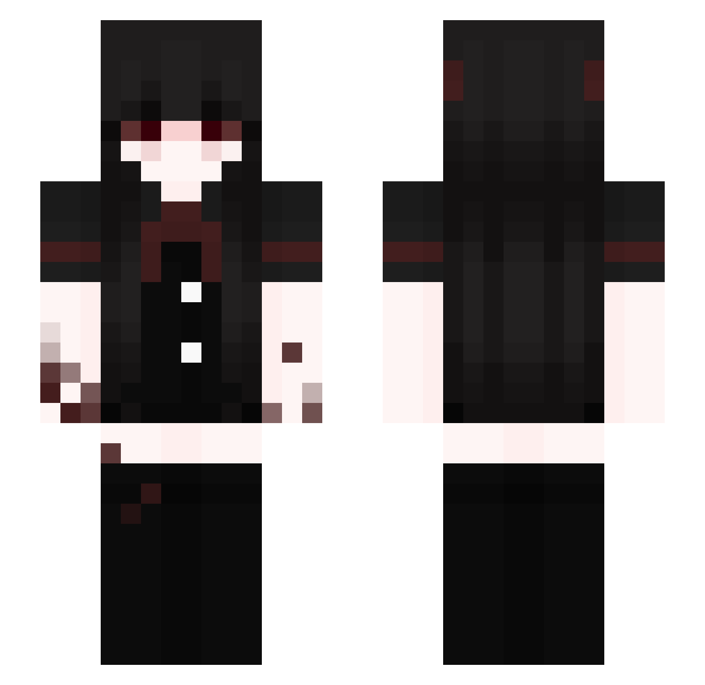 herkittenlol Minecraft skin, front and back view