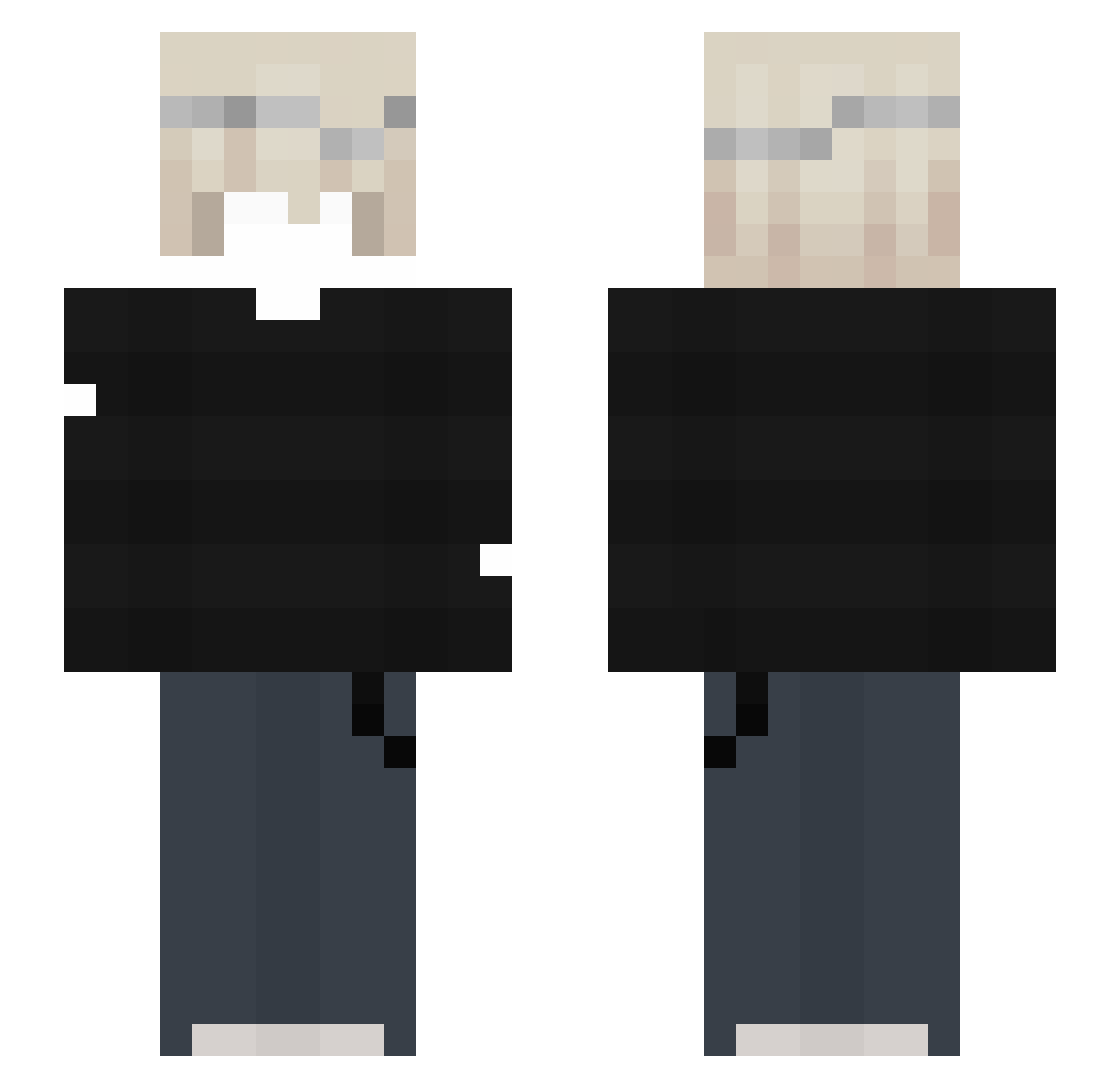 setenove Minecraft skin, front and back view