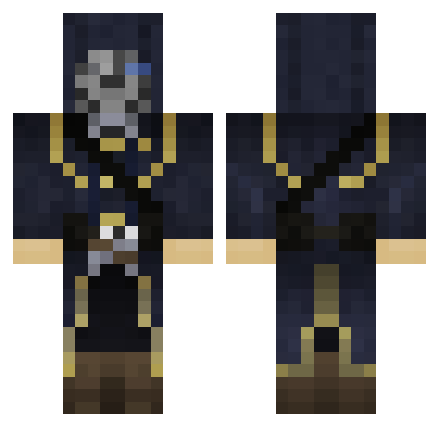 Y0ucant Minecraft skin, front and back view