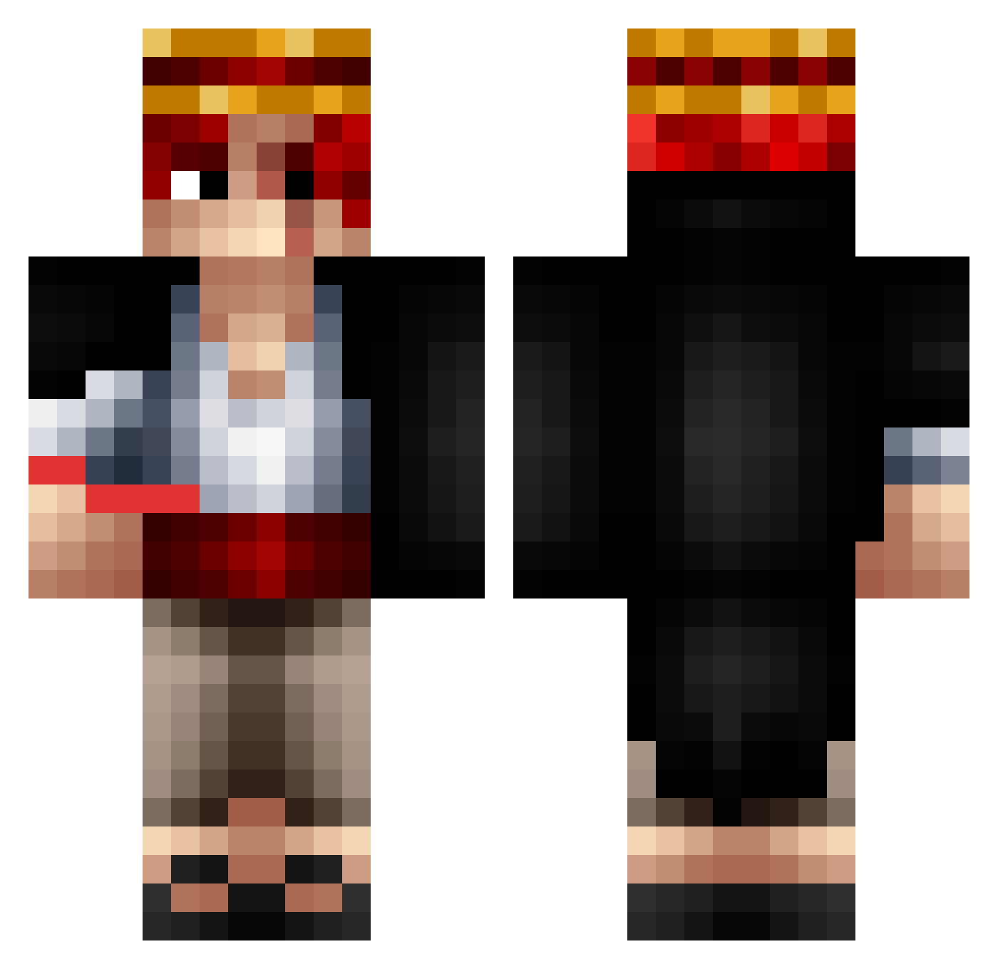jagrinosinc Minecraft skin, front and back view