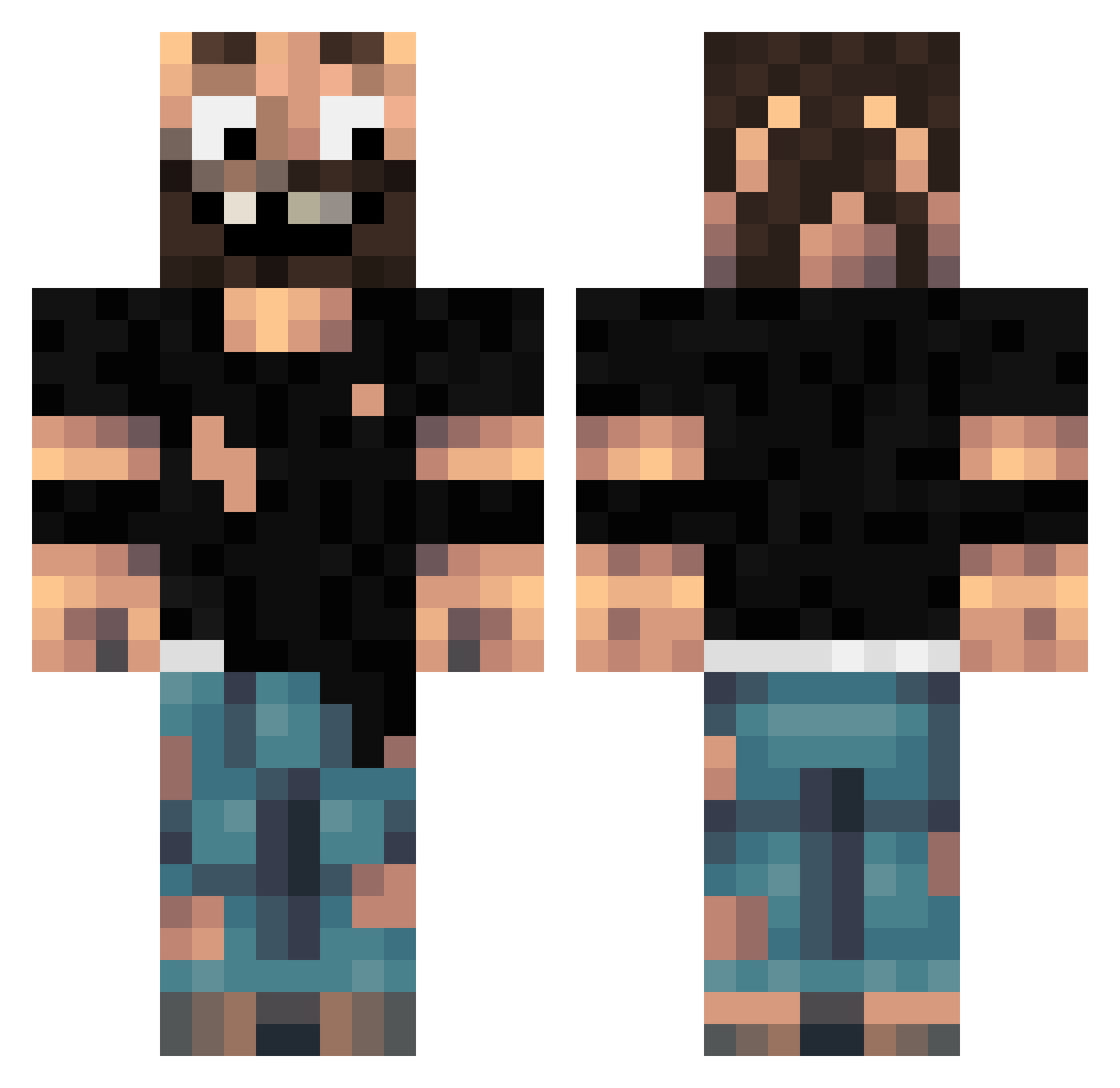 Osmosian Minecraft skin, front and back view