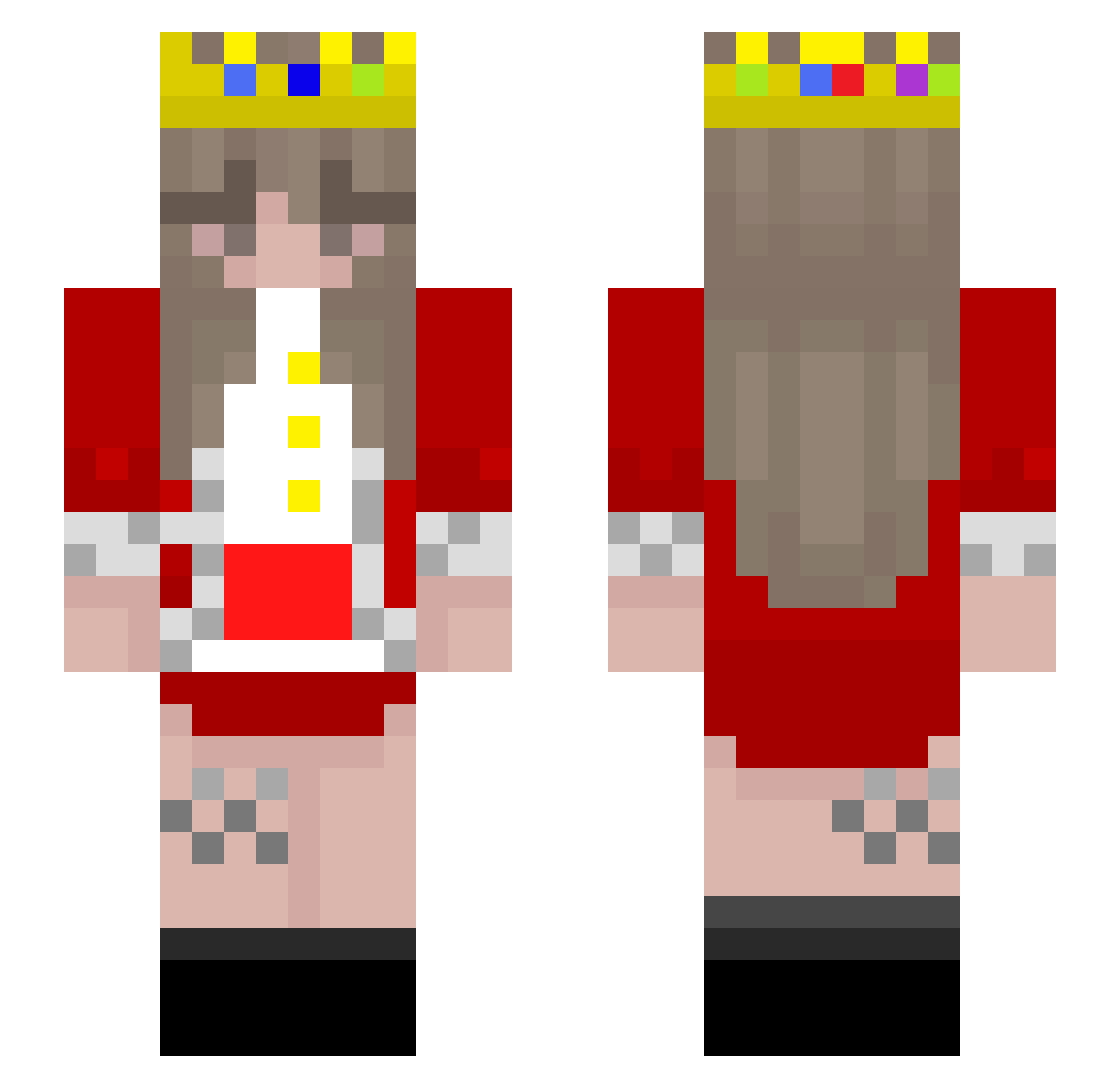 medynaa Minecraft skin, front and back view