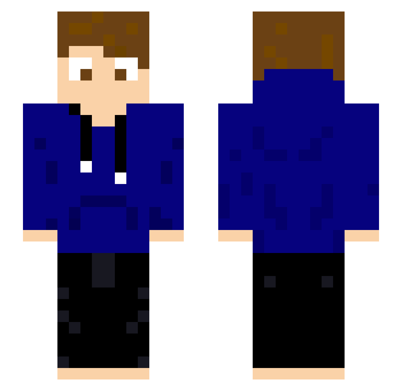 wis3ly Minecraft skin, front and back view