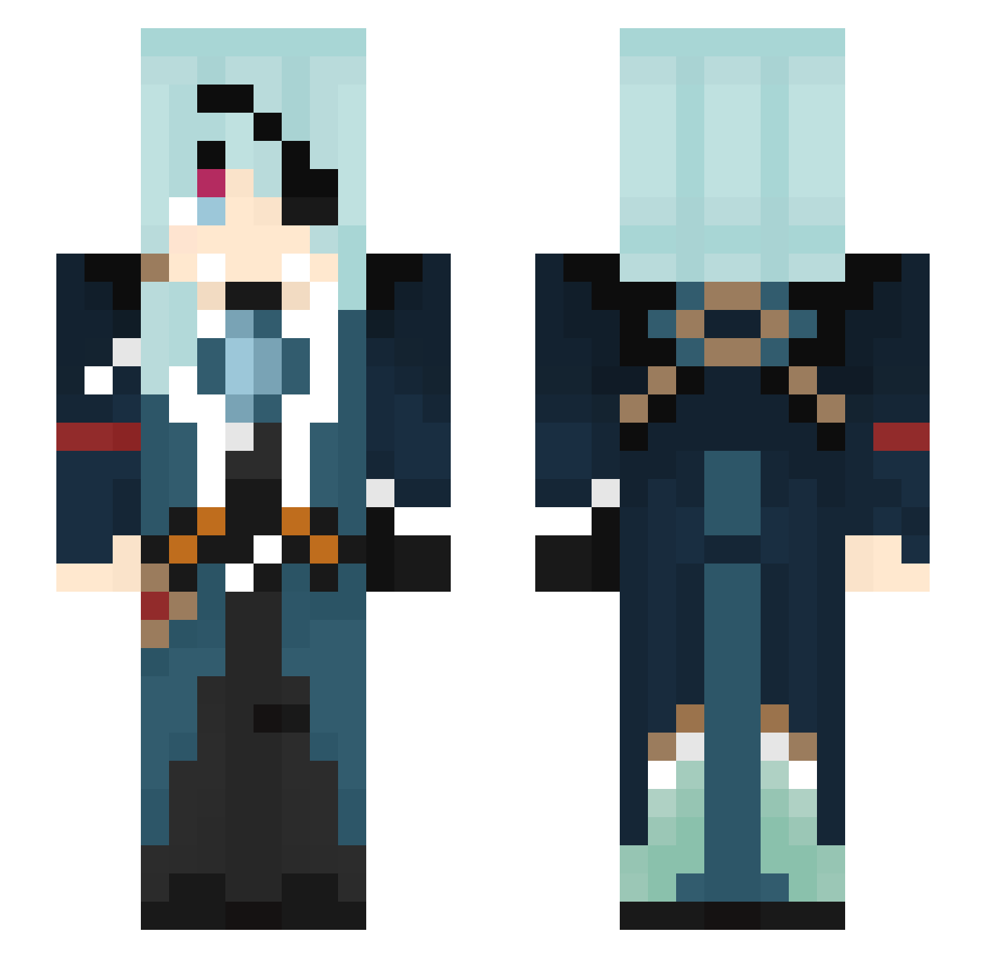 OnyxTerror Minecraft skin, front and back view