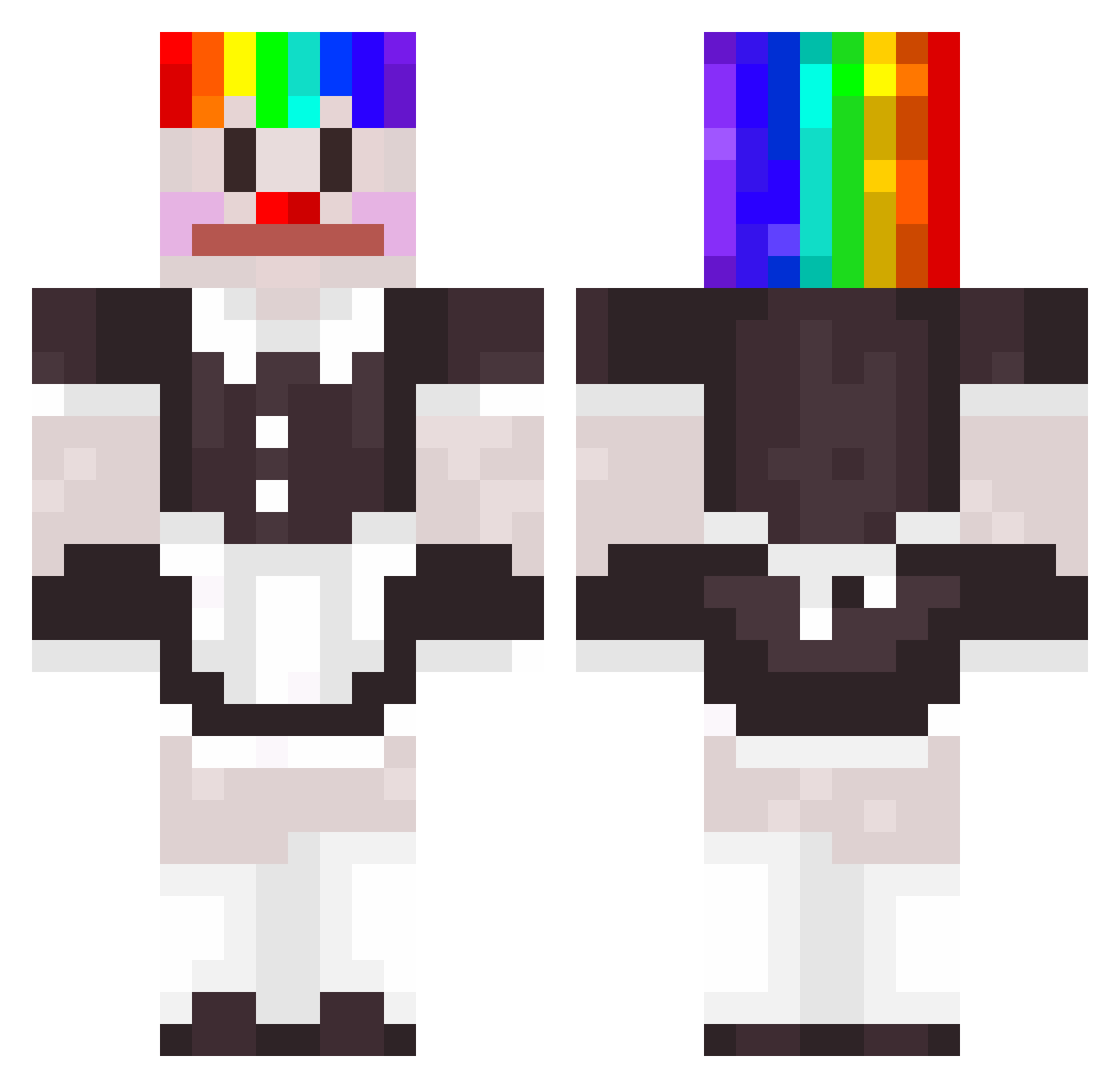 Karanoz Minecraft skin, front and back view