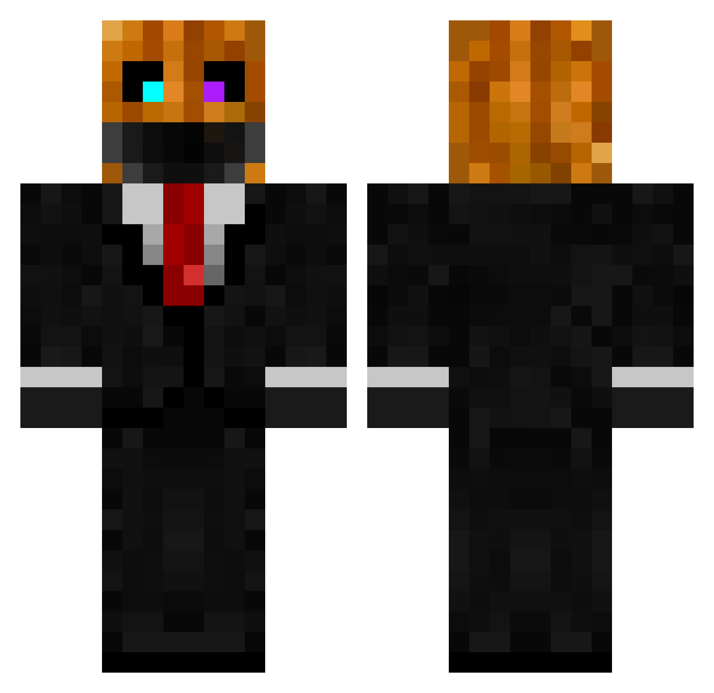 ToxicGaming219 Minecraft skin, front and back view