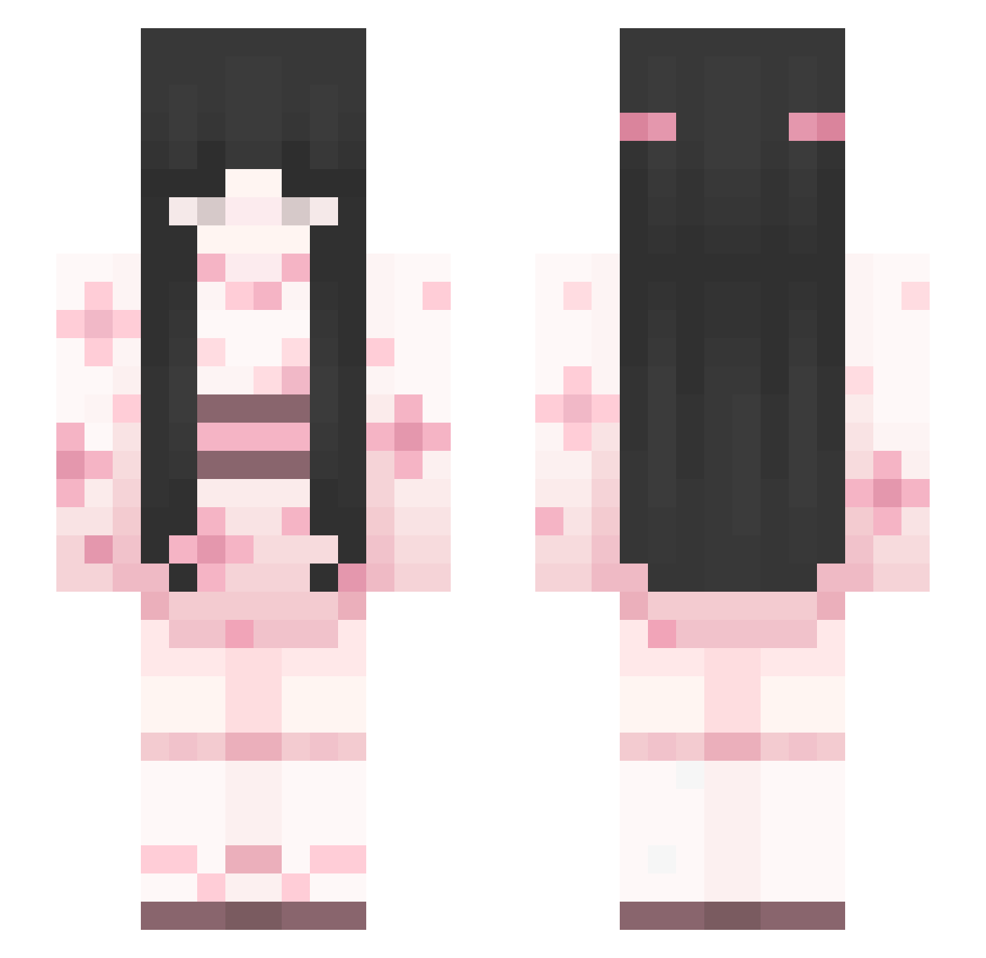 Myumon Minecraft skin, front and back view