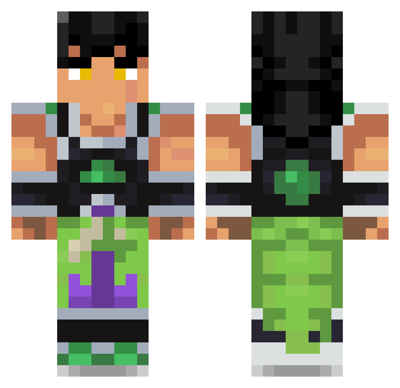 UberLele Minecraft skin, front and back view