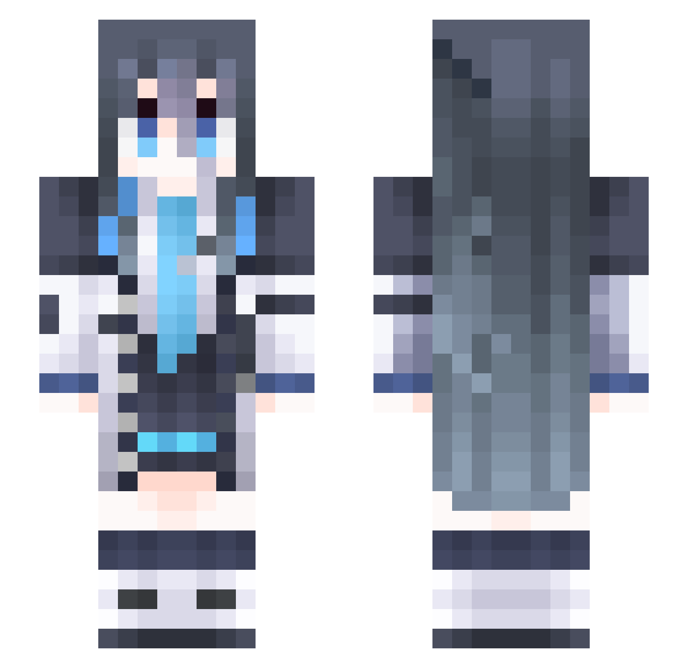 Shika_Noko Minecraft skin, front and back view