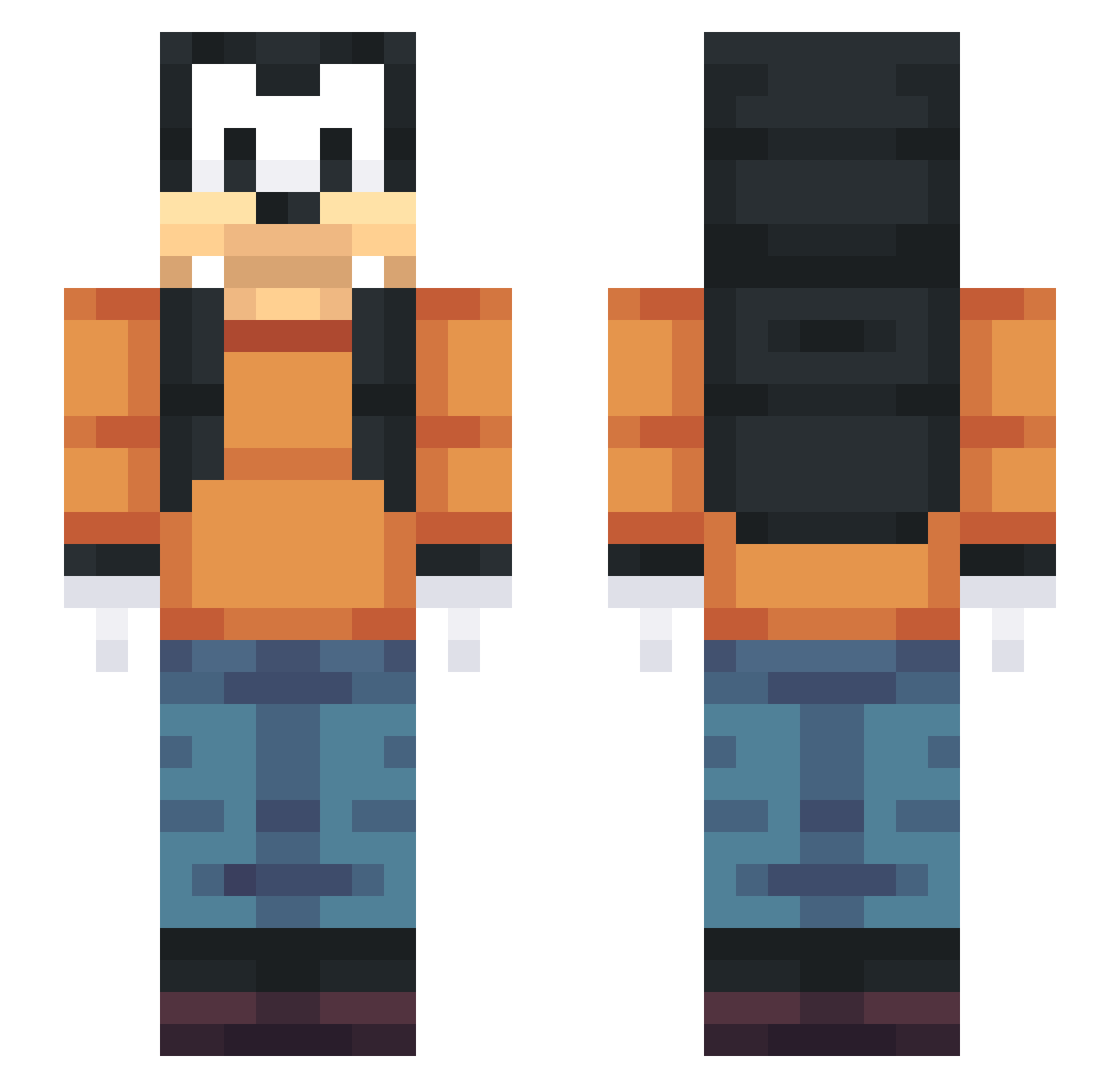 MrGyfi Minecraft skin, front and back view