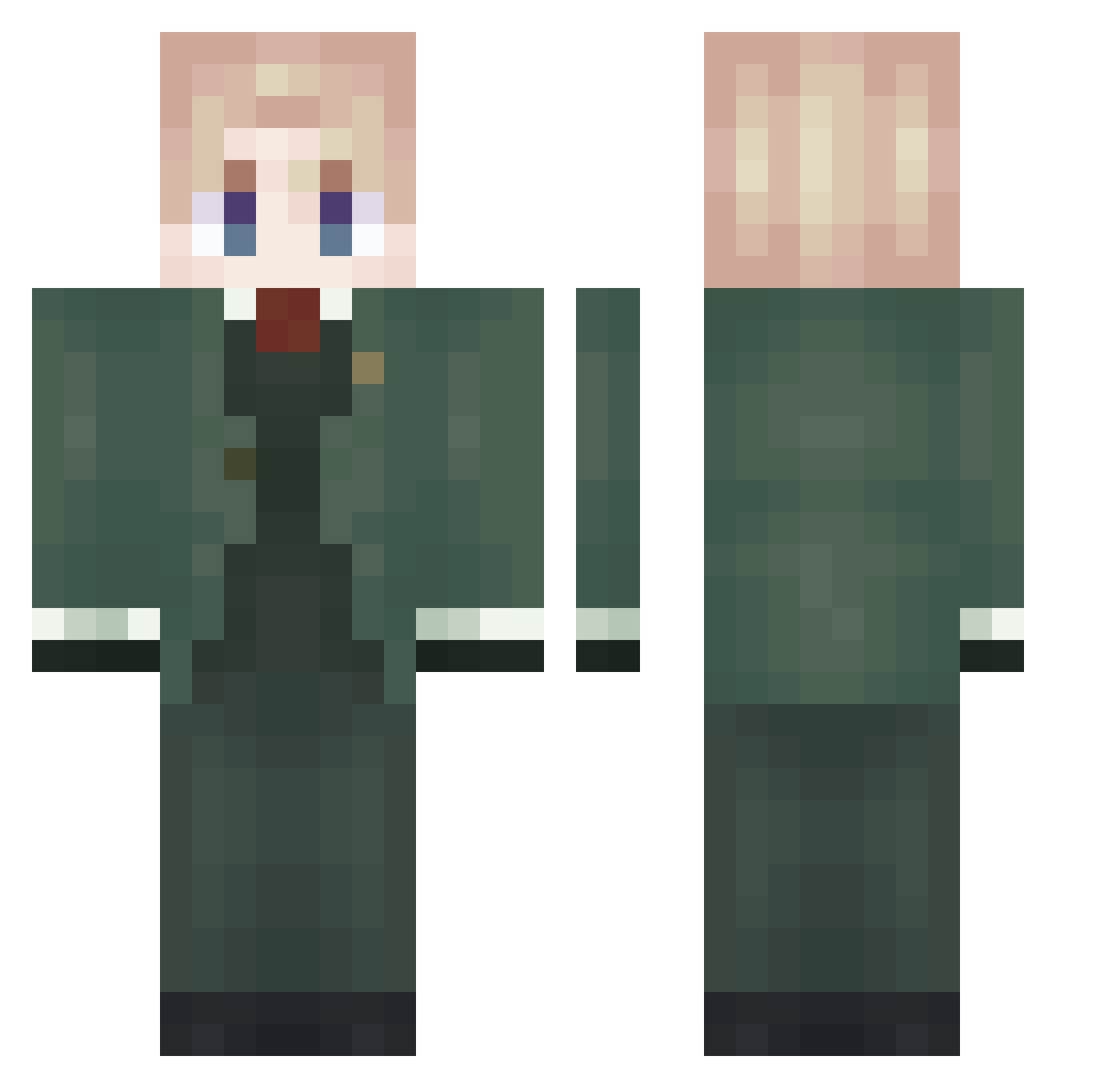 Qularranse Minecraft skin, front and back view
