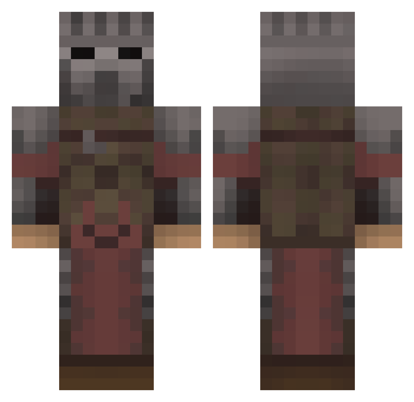 Syndrah Minecraft skin, front and back view
