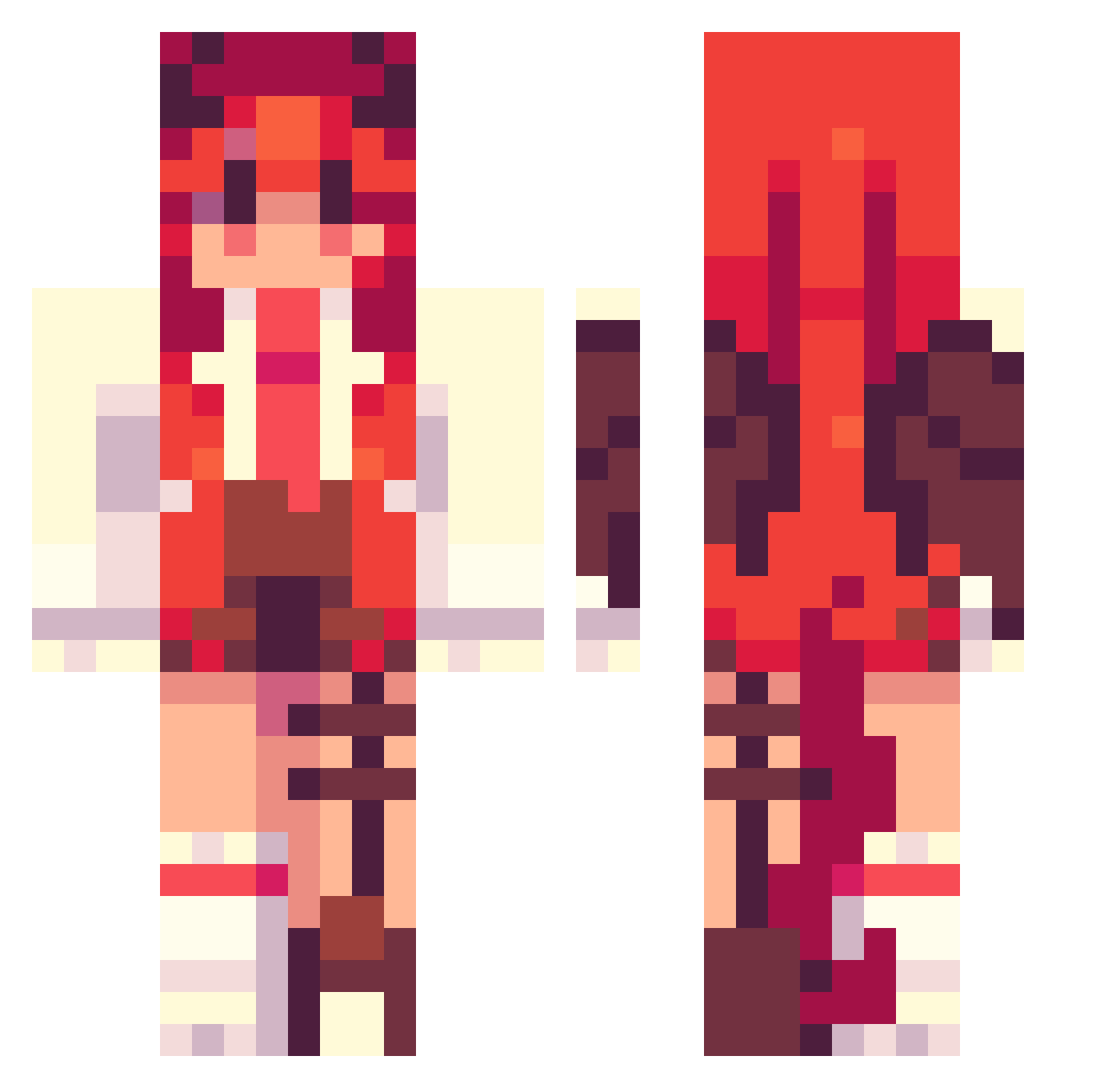 holiwiss Minecraft skin, front and back view