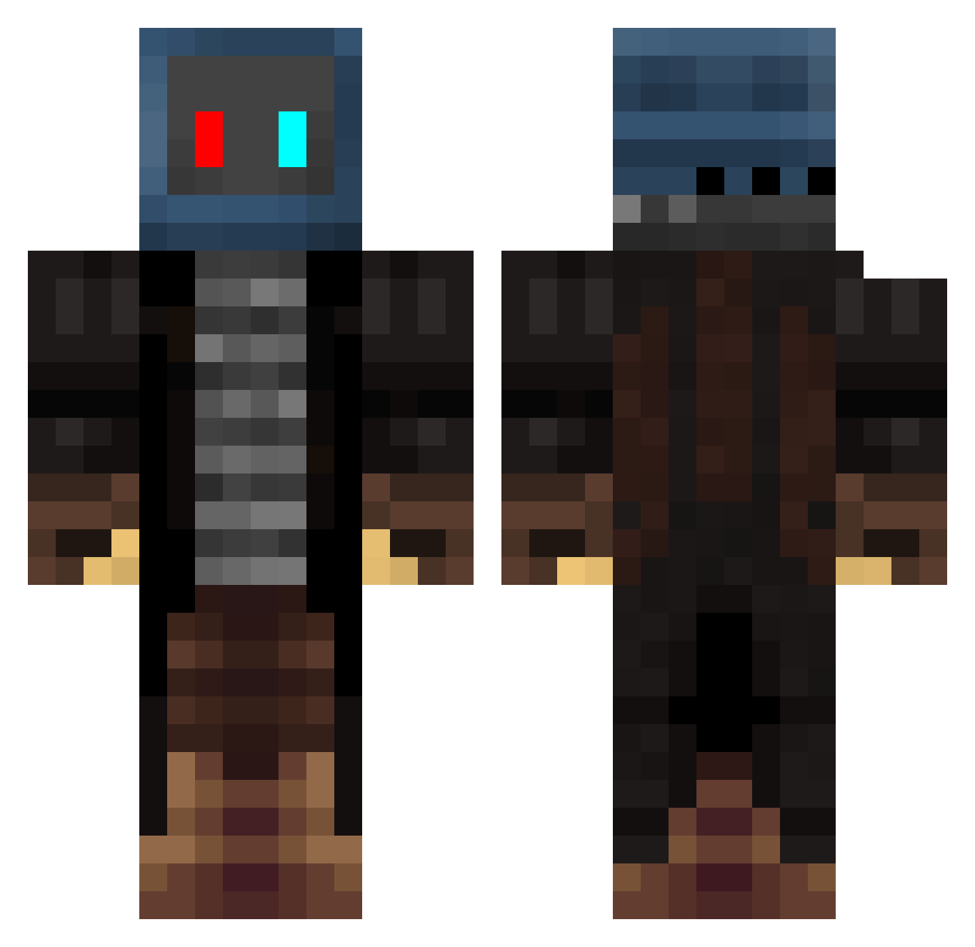 KRONIXZZ Minecraft skin, front and back view