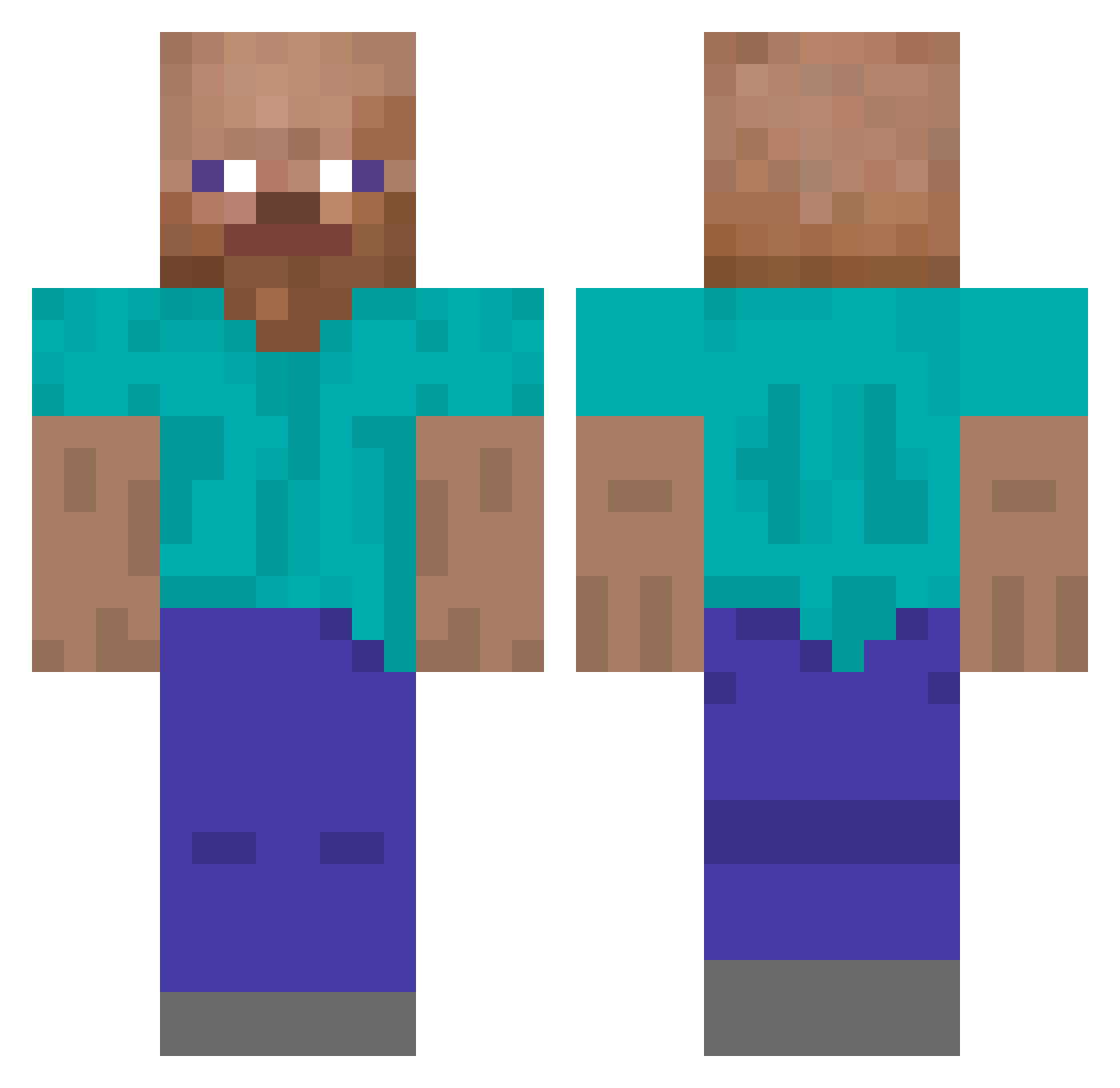 Rsia_ Minecraft skin, front and back view
