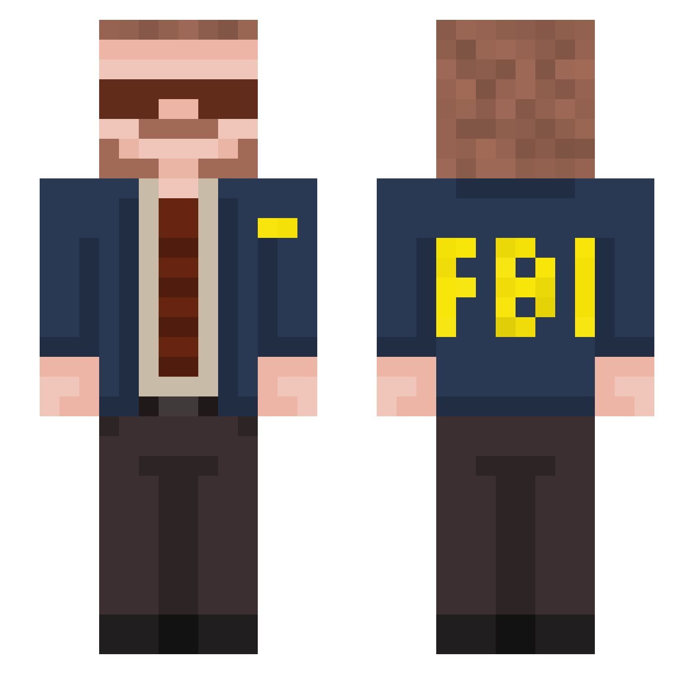 MediocreMischief Minecraft skin, front and back view
