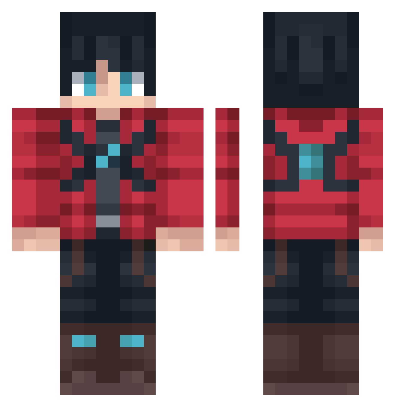 TwinDadam Minecraft skin, front and back view