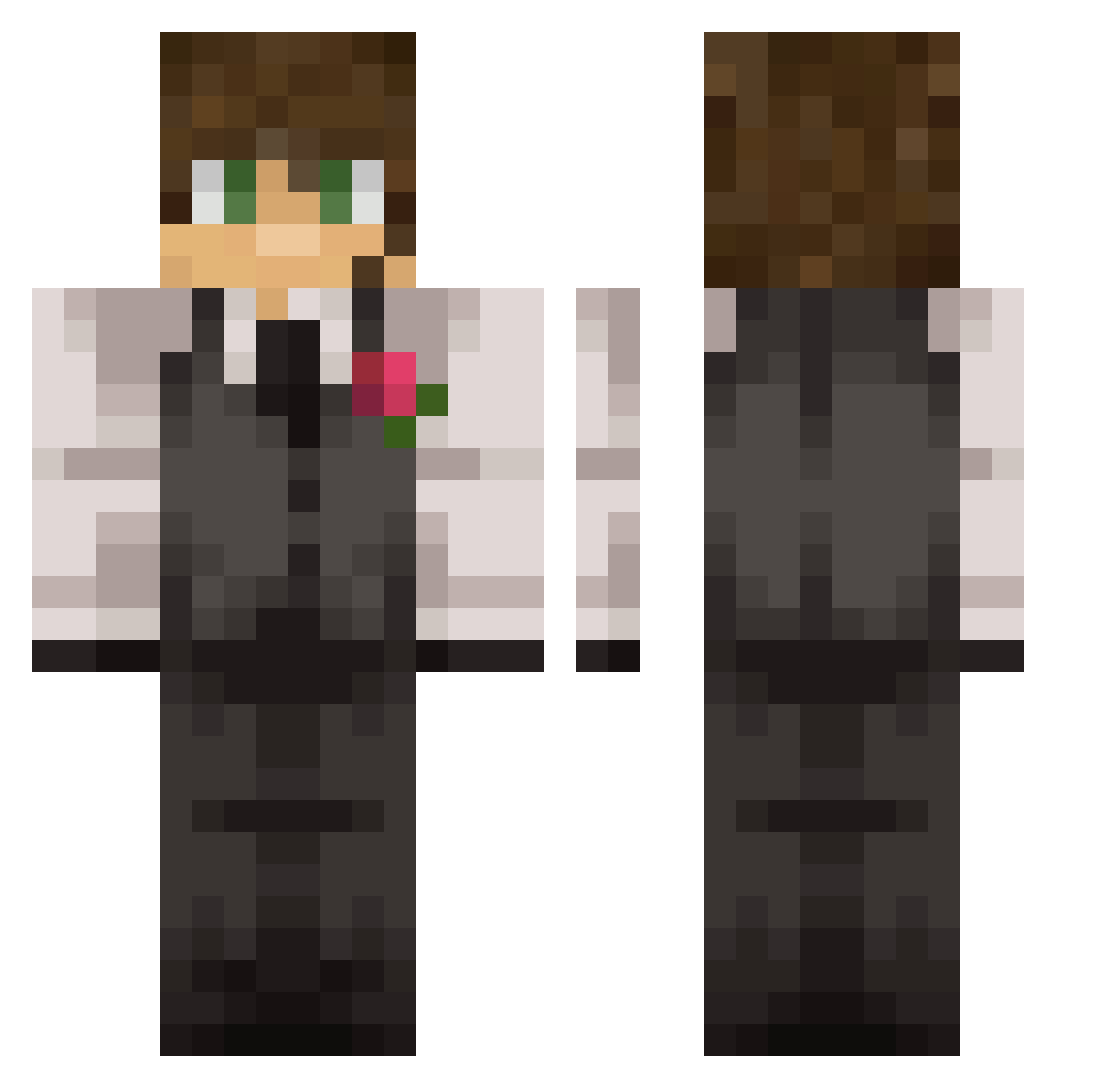 rolie_power Minecraft skin, front and back view