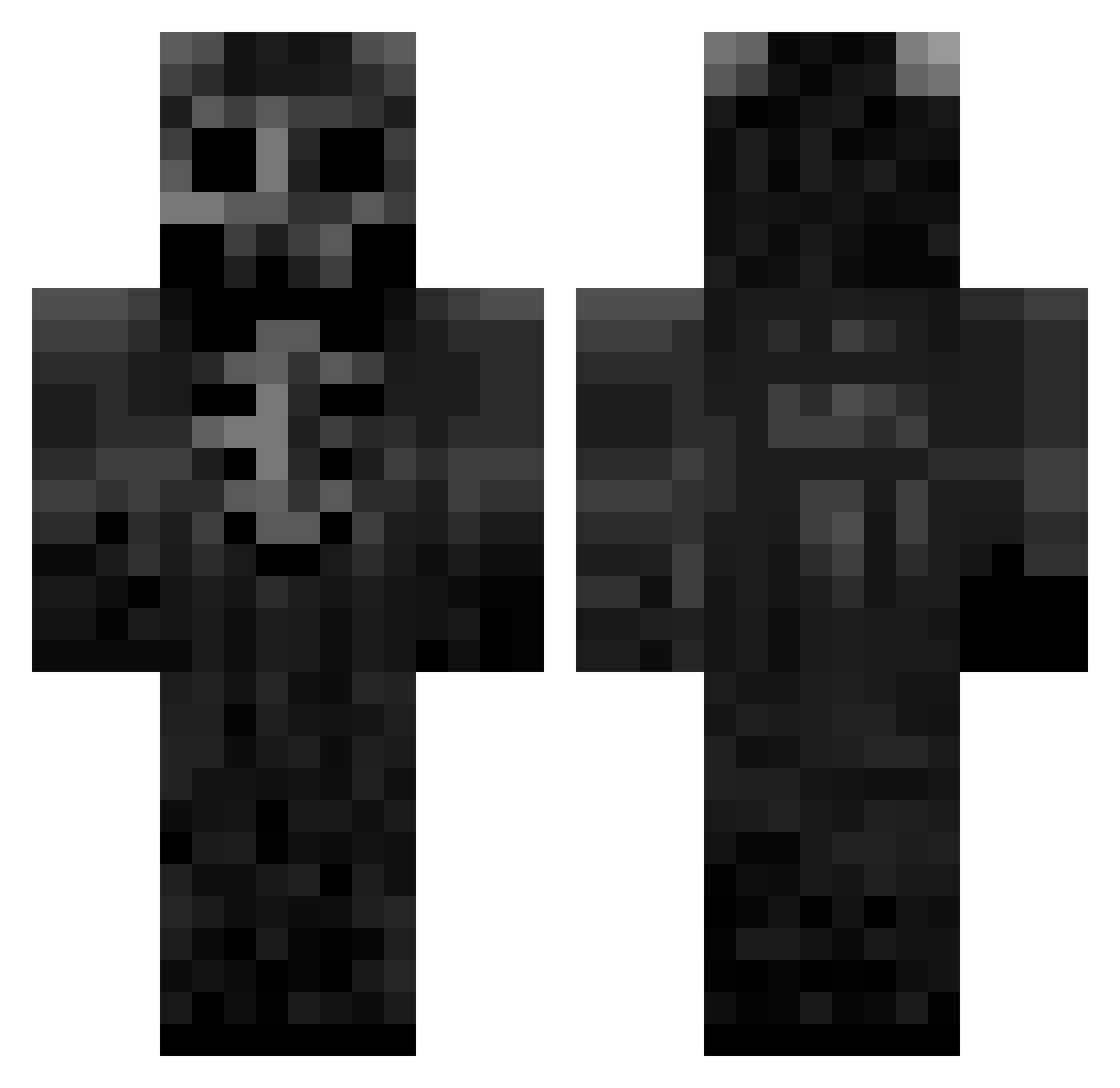 Phantomically Minecraft skin, front and back view