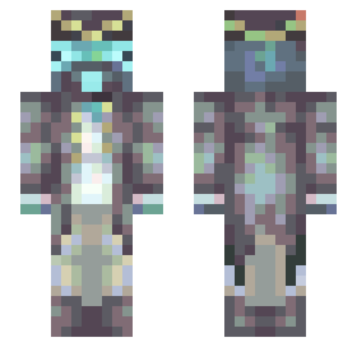 Keelhauling Minecraft skin, front and back view