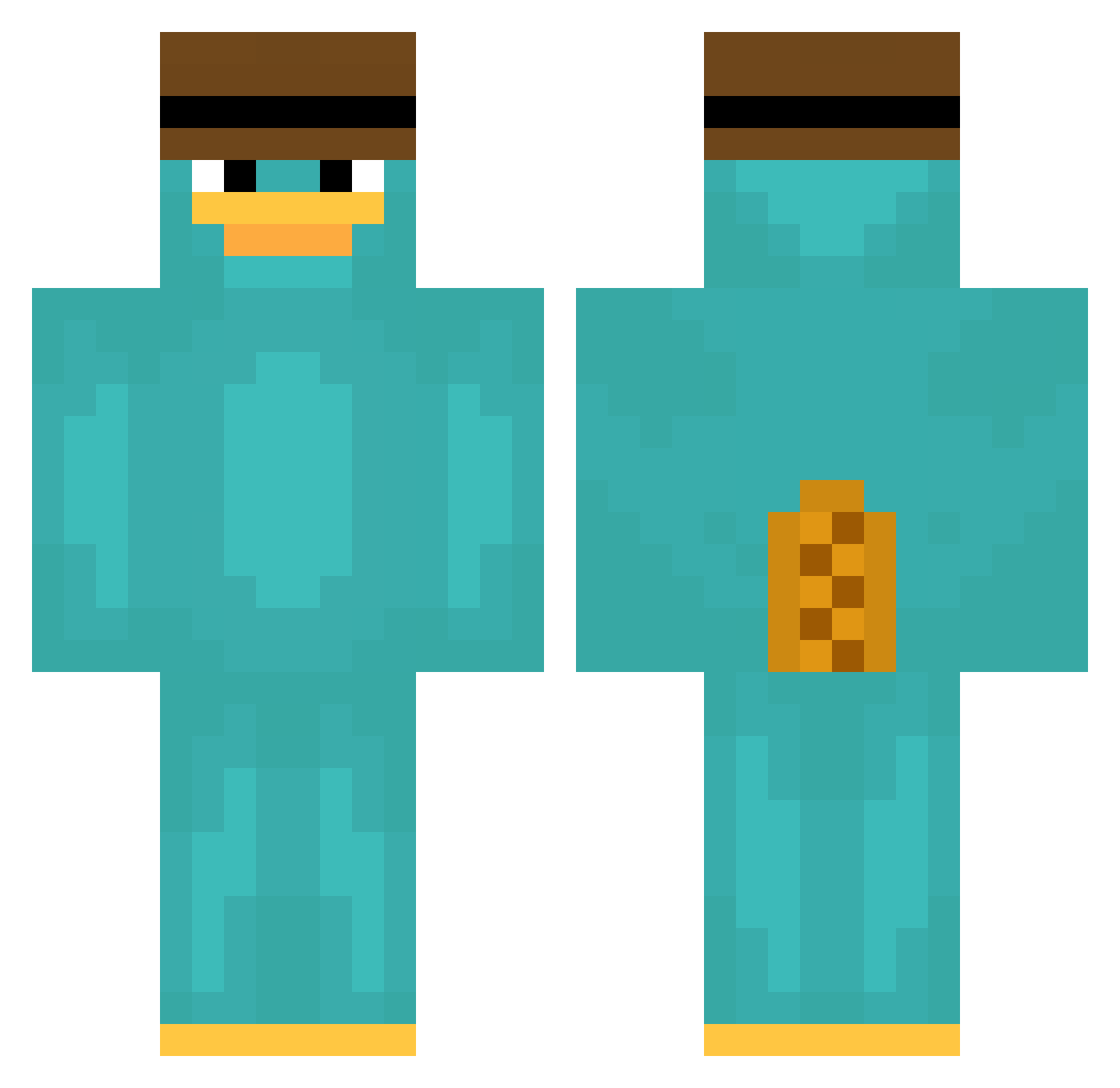 CONVERN Minecraft skin, front and back view