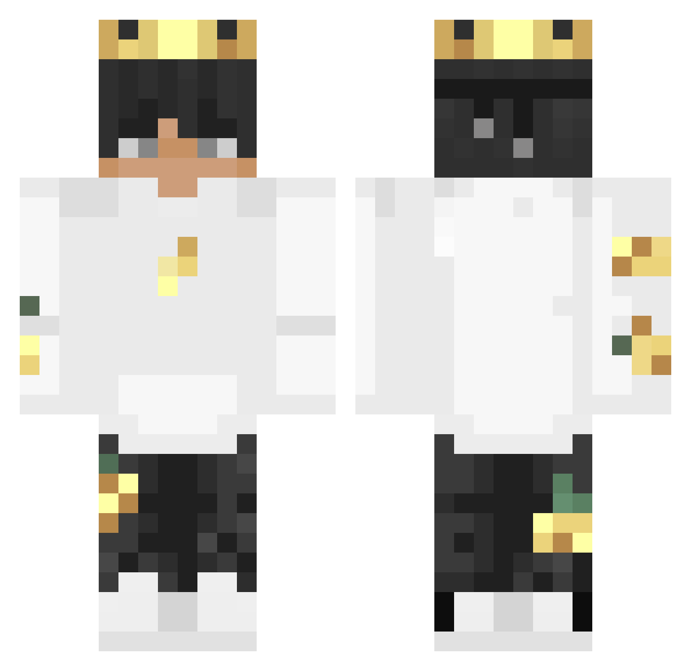 LoVeXxx Minecraft skin, front and back view
