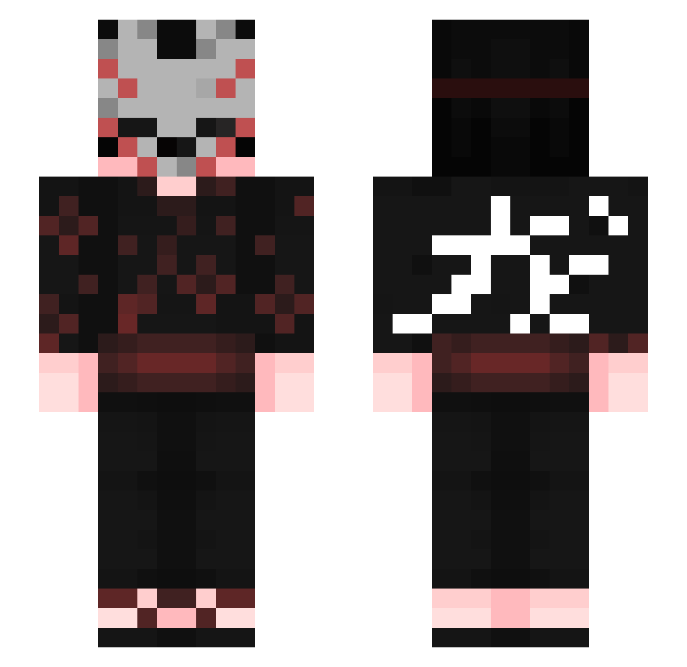 Reimfuss Minecraft skin, front and back view