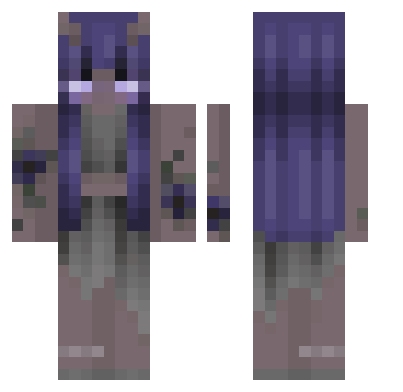 winebaee Minecraft skin, front and back view