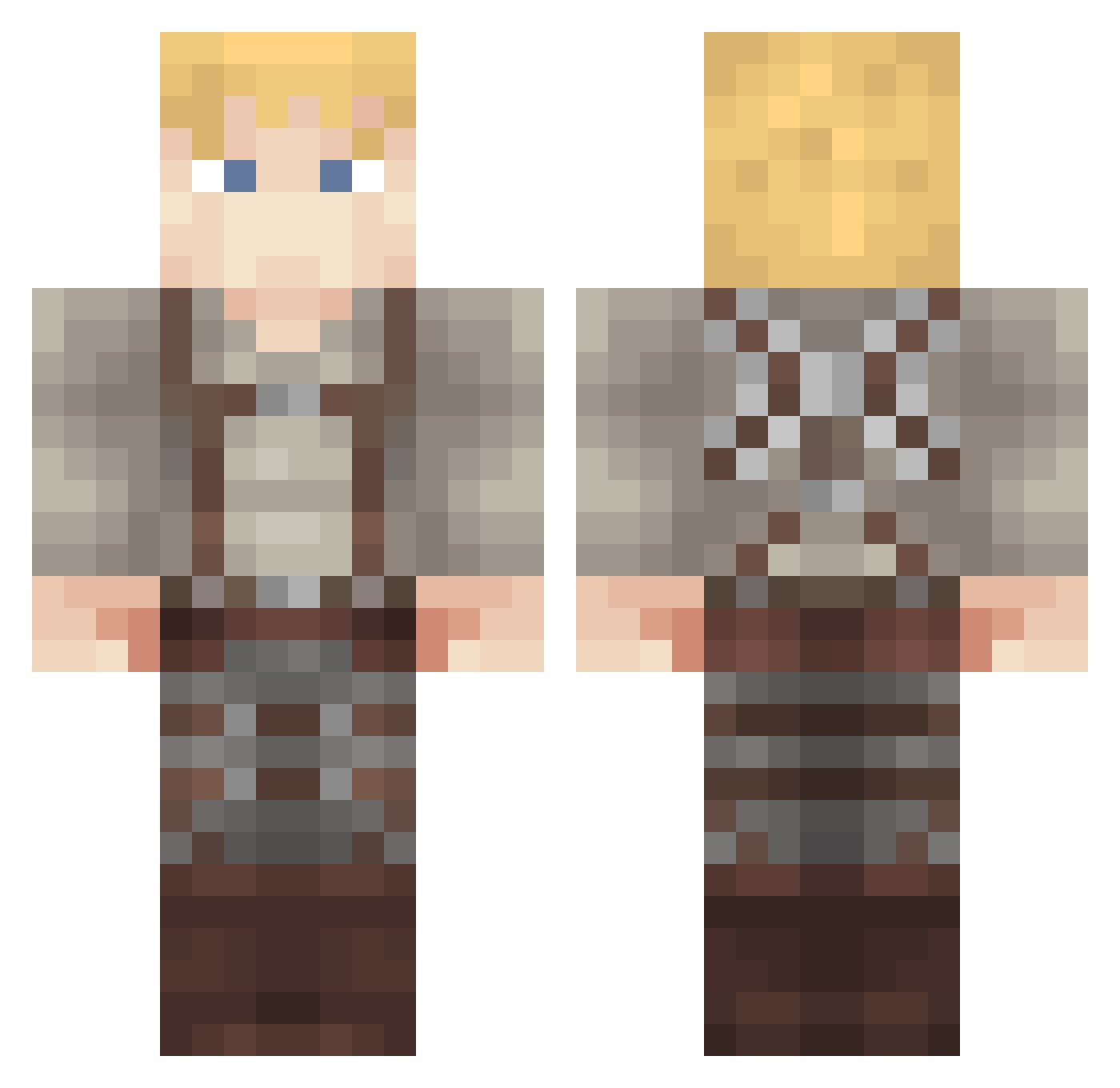 TheRealTanky Minecraft skin, front and back view