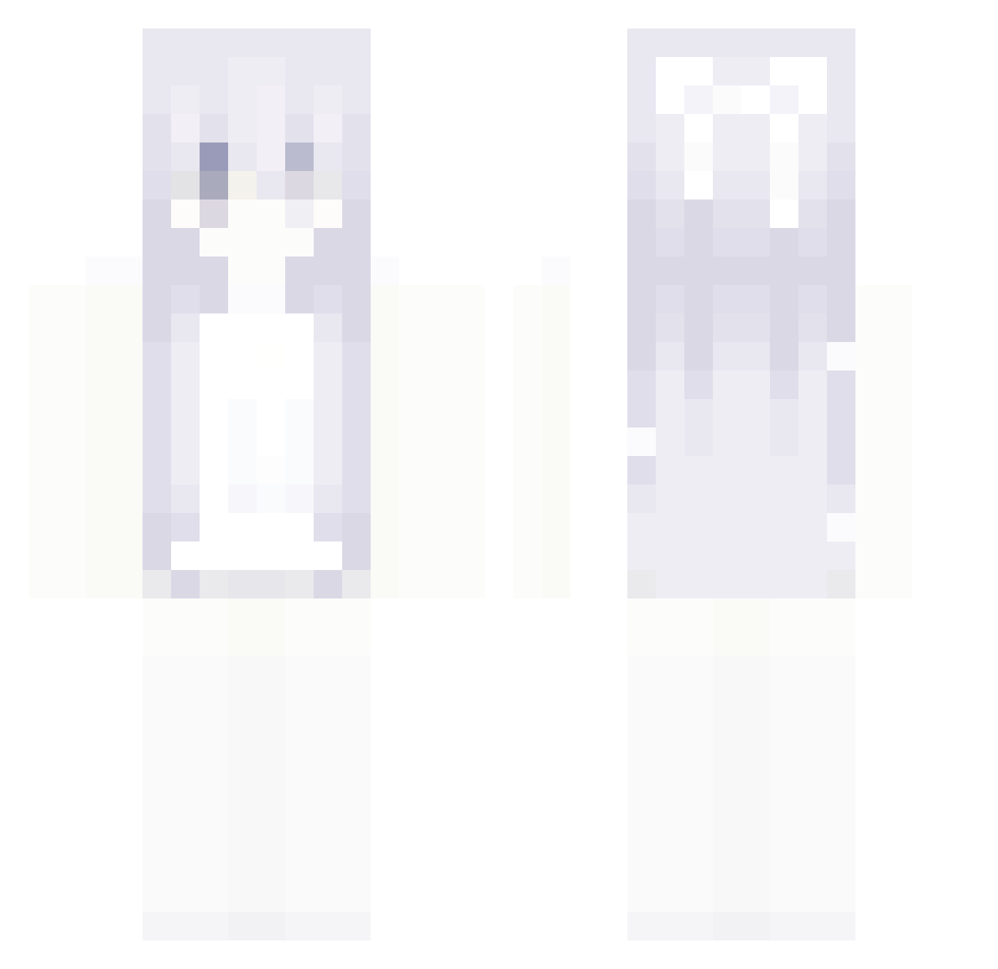 Prepare Minecraft skin, front and back view