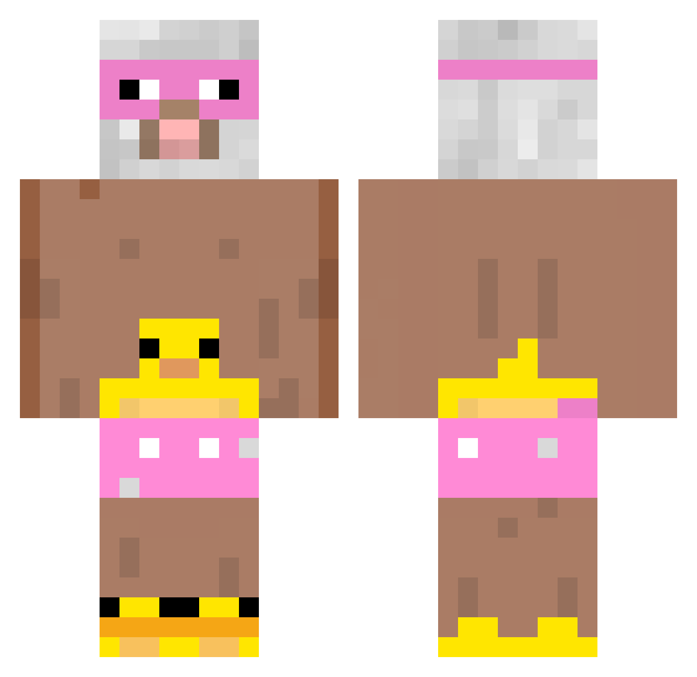 Chile Minecraft skin, front and back view