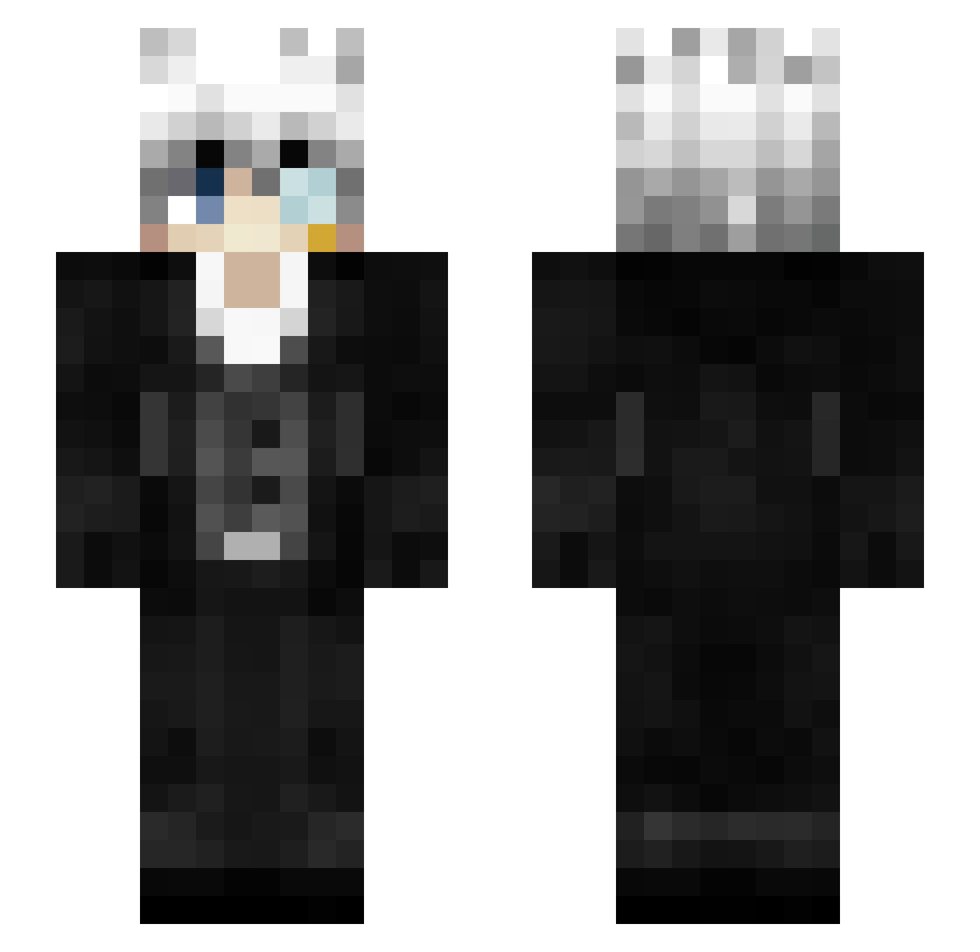 MyneTiik Minecraft skin, front and back view