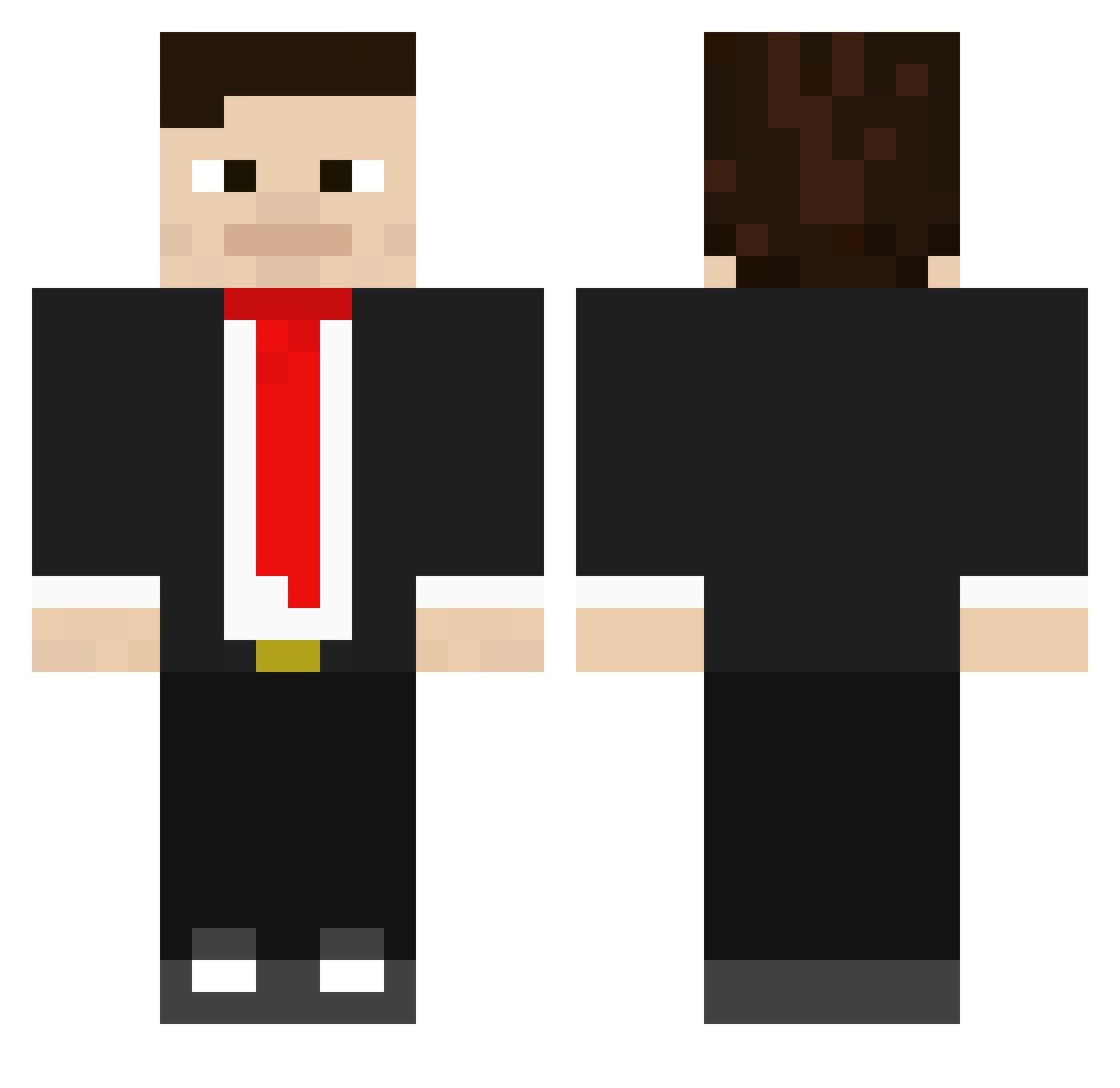 zydnn Minecraft skin, front and back view