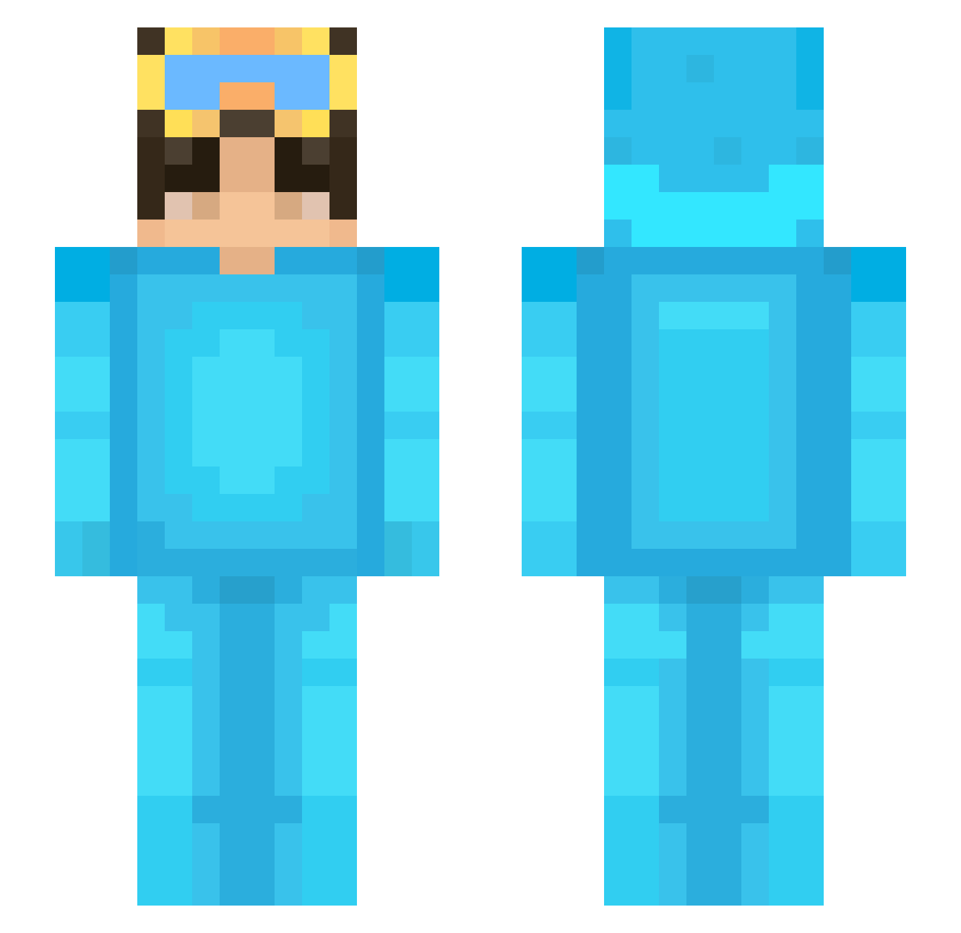 Zeus30000 Minecraft skin, front and back view