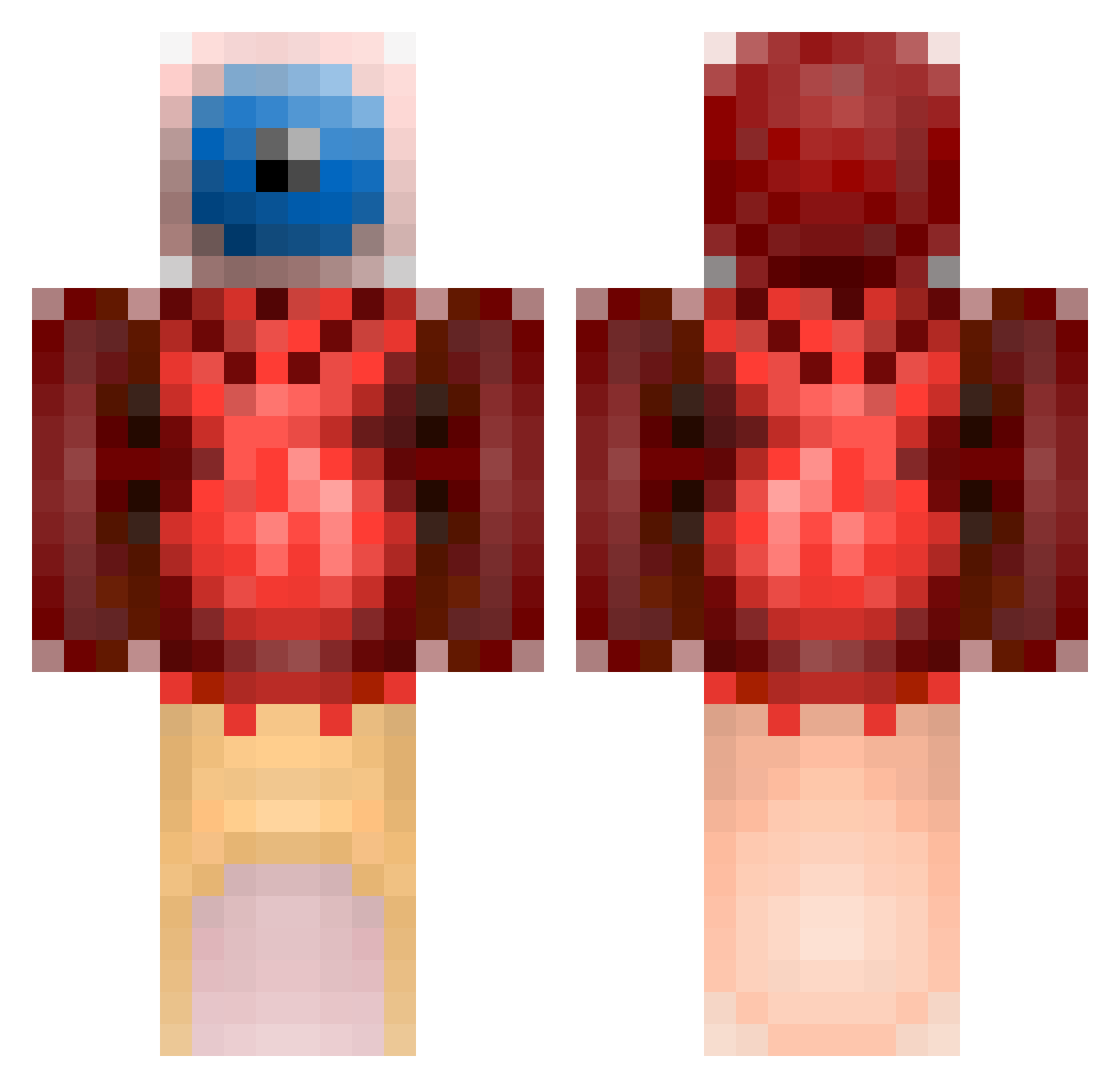 premortem Minecraft skin, front and back view