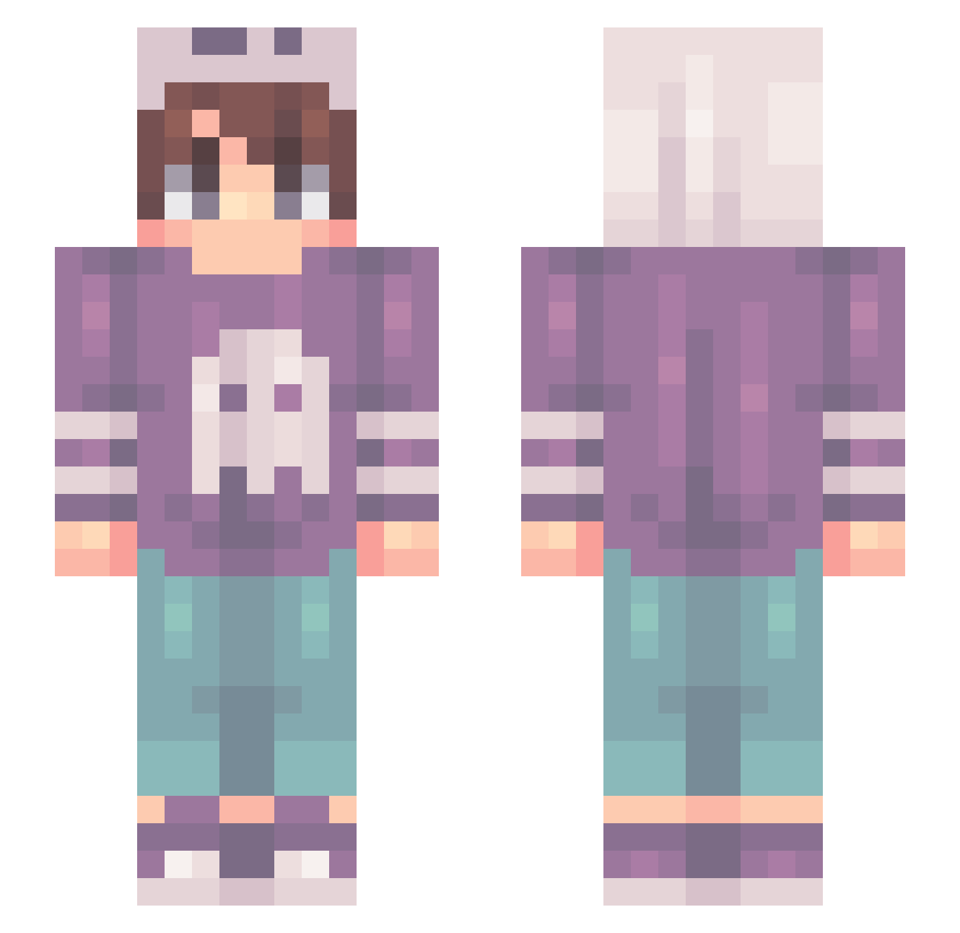 Varanoos Minecraft skin, front and back view