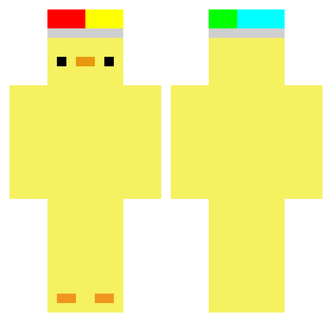 PurpleBros Minecraft skin, front and back view