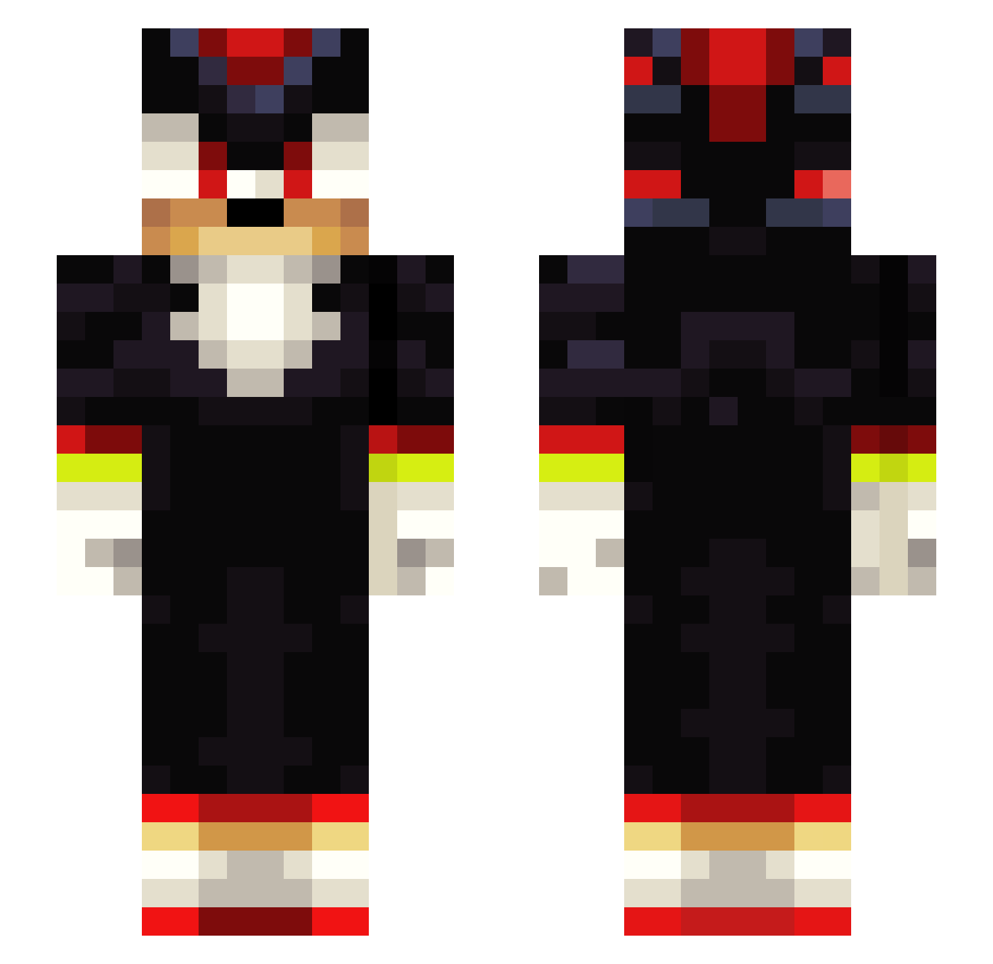 ShadowCatalyst Minecraft skin, front and back view