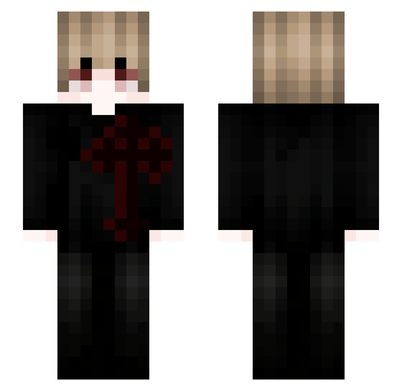 ripvamps Minecraft skin, front and back view