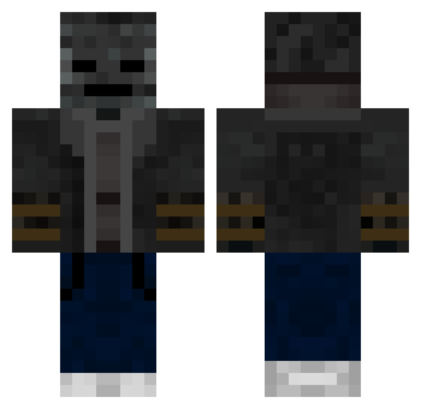 badbonemc Minecraft skin, front and back view