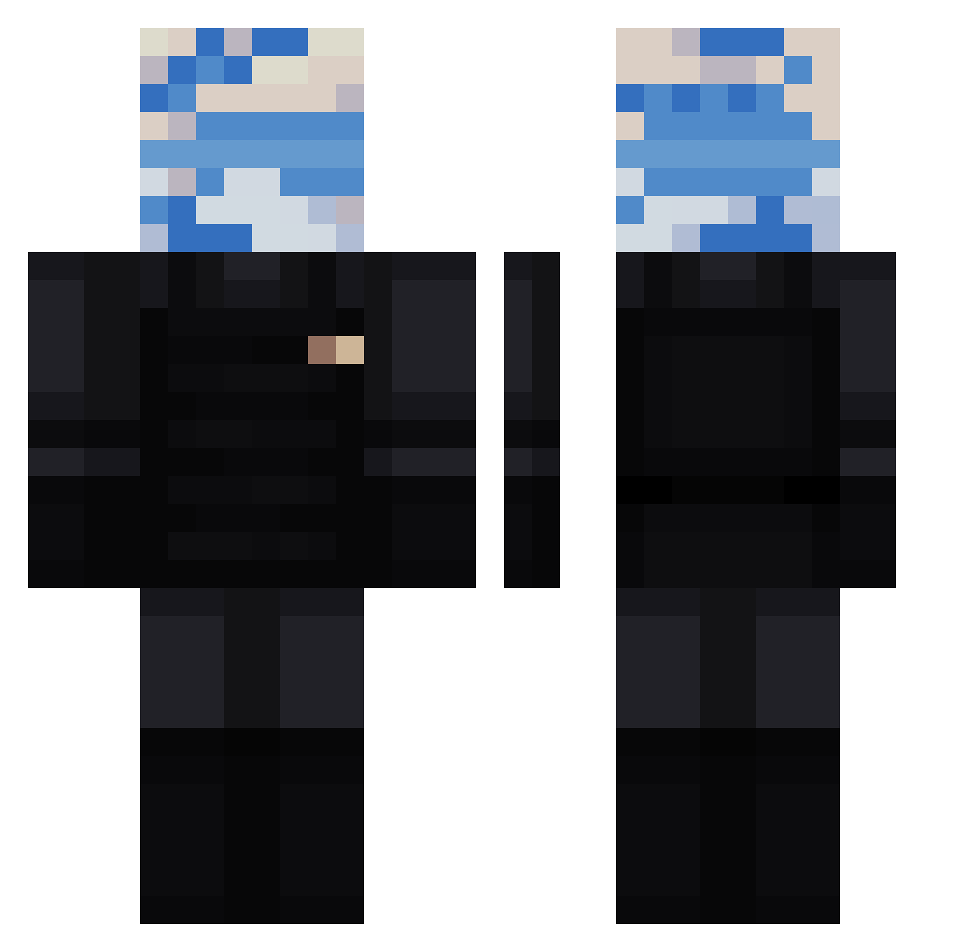Grim_Greaper Minecraft skin, front and back view