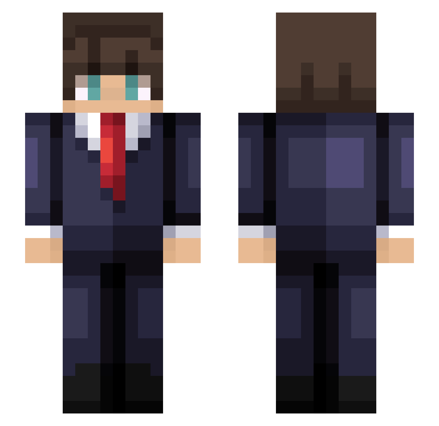 TheRealGlower Minecraft skin, front and back view
